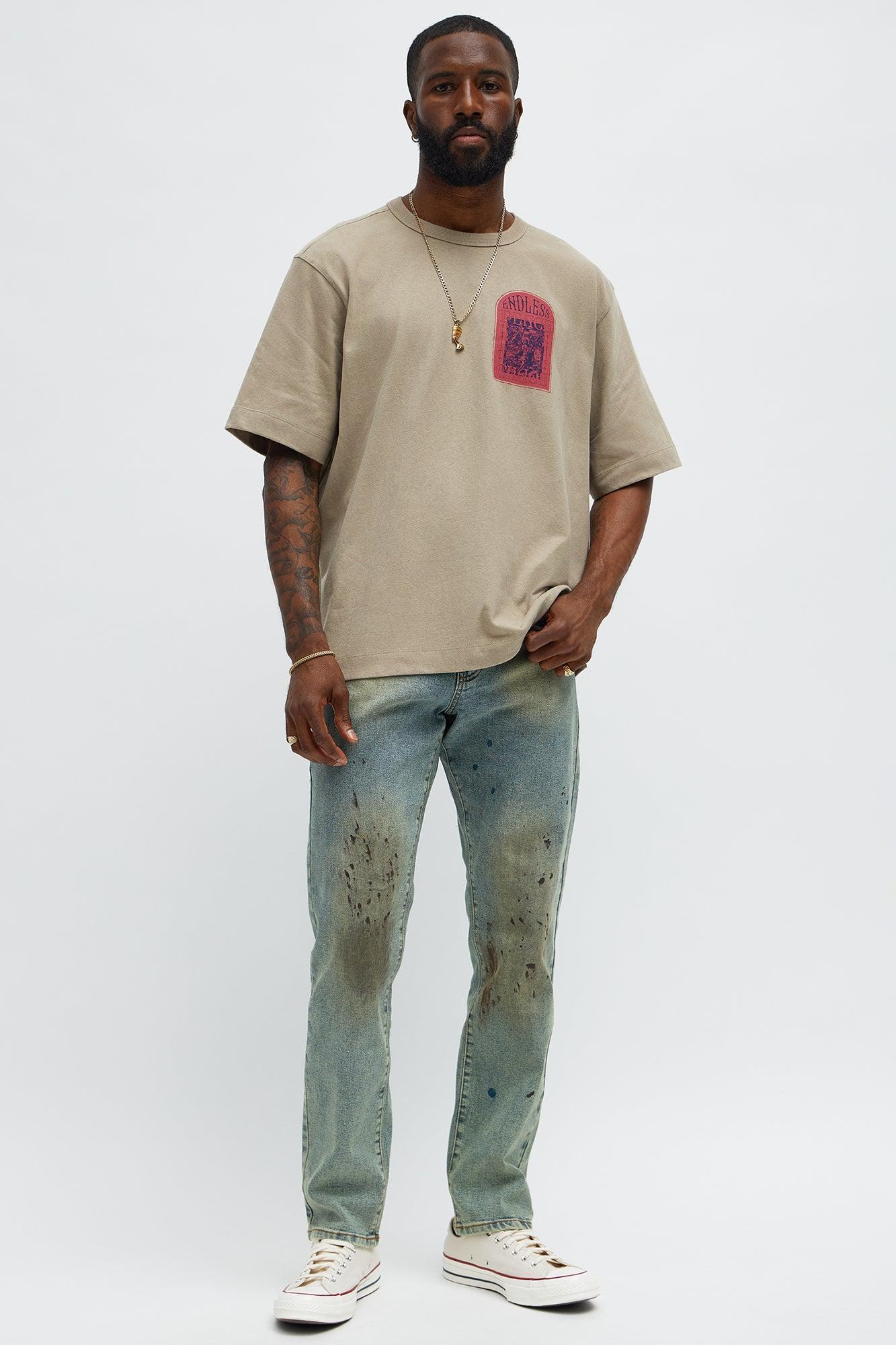 Endless Peace Oversized Short Sleeve Tee - Stone Product Image