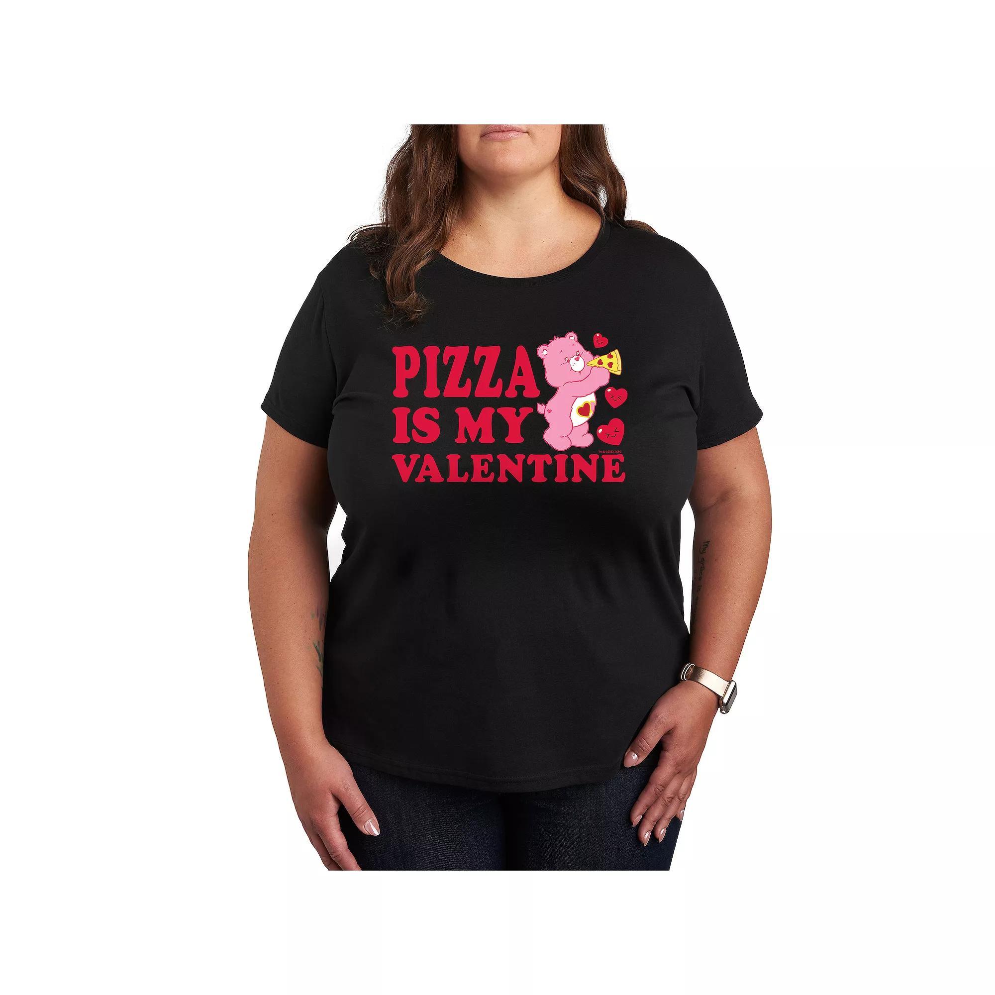 Plus Care Bears Pizza Is My Valentine Graphic Tee, Womens Product Image