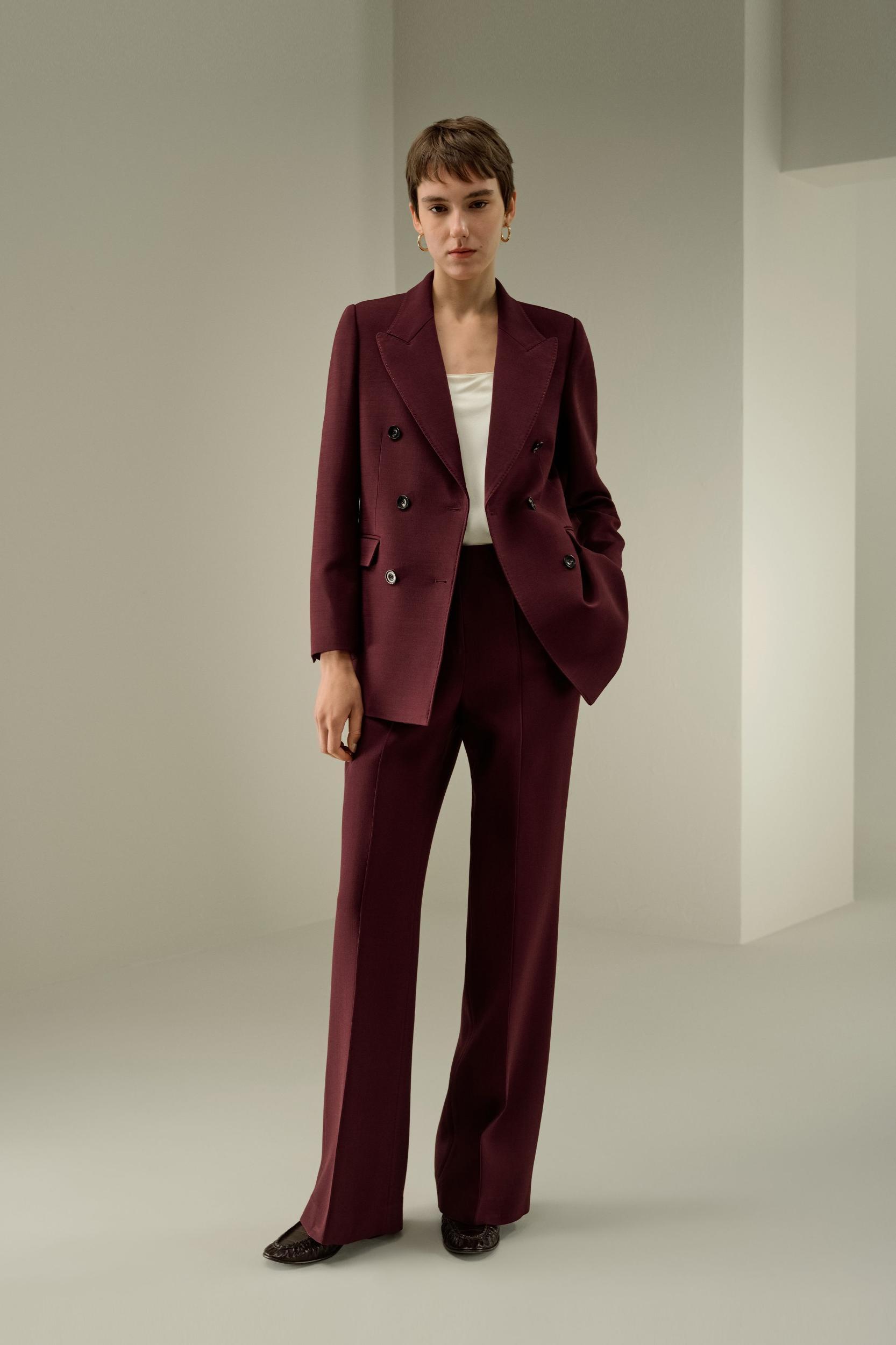 Silk-Wool Twill Flare Pants Product Image