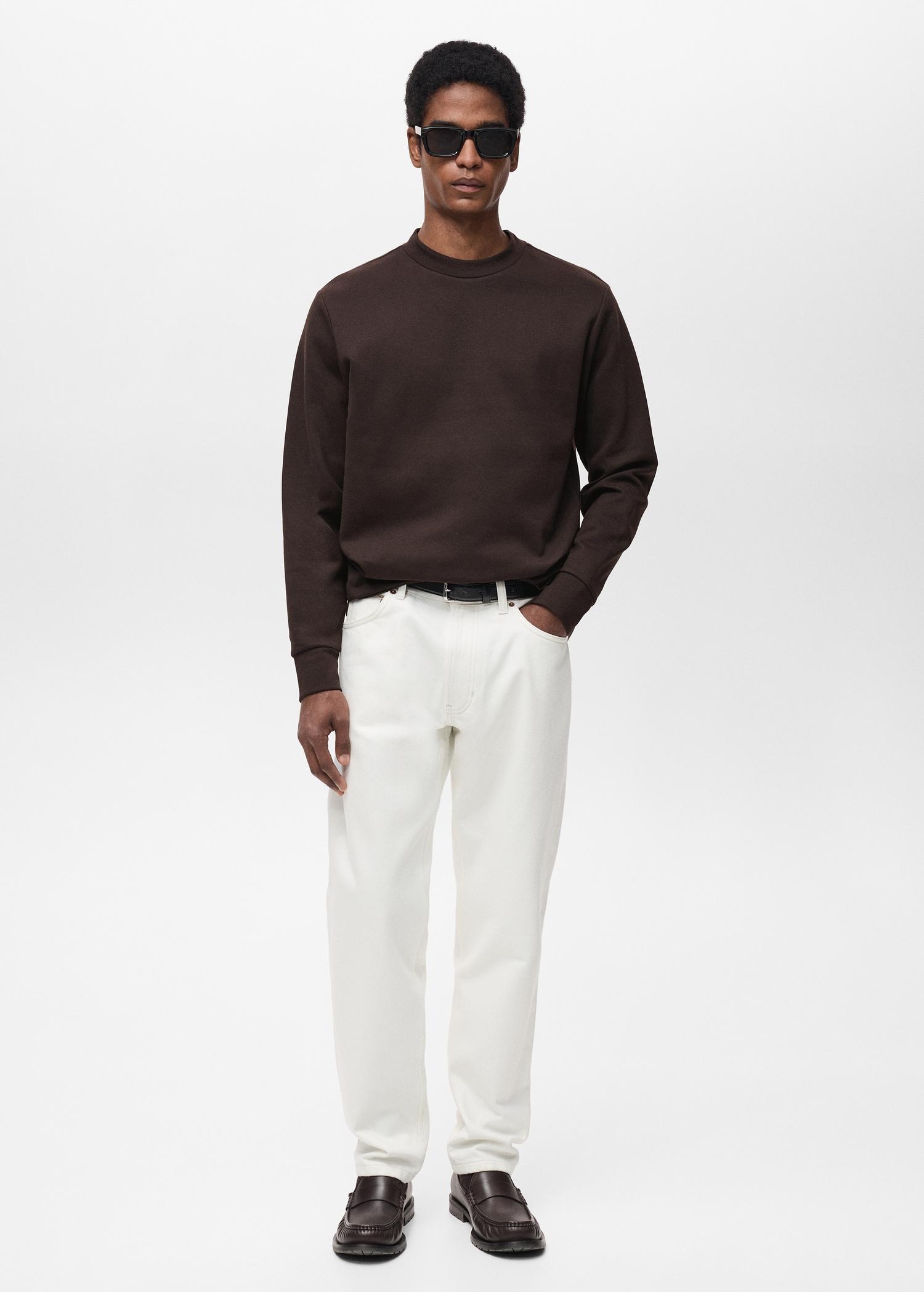 Regular-fit cotton sweatshirt - Men | MANGO USA Product Image