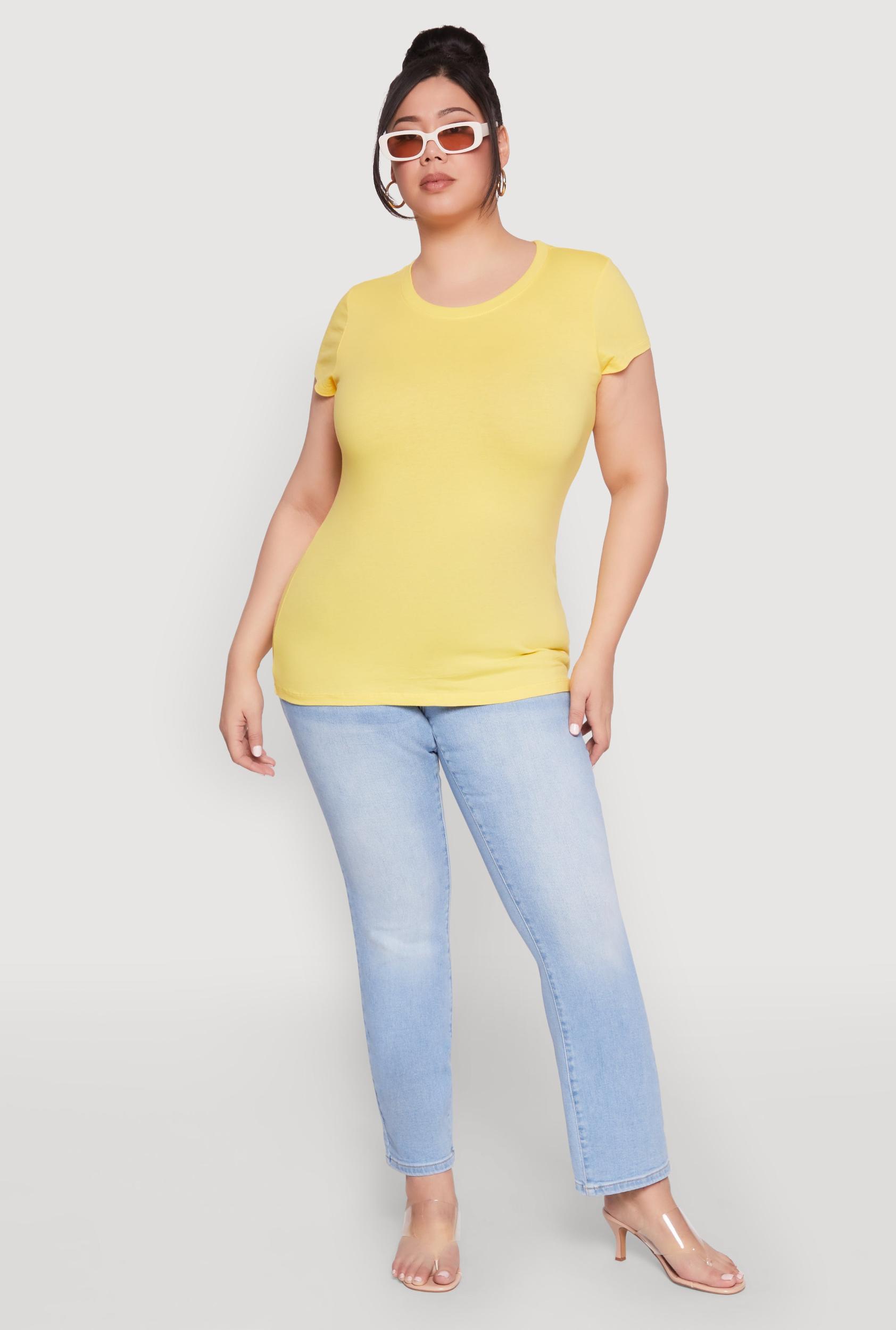 Womens Plus Size Basic Crew Neck Tee Product Image