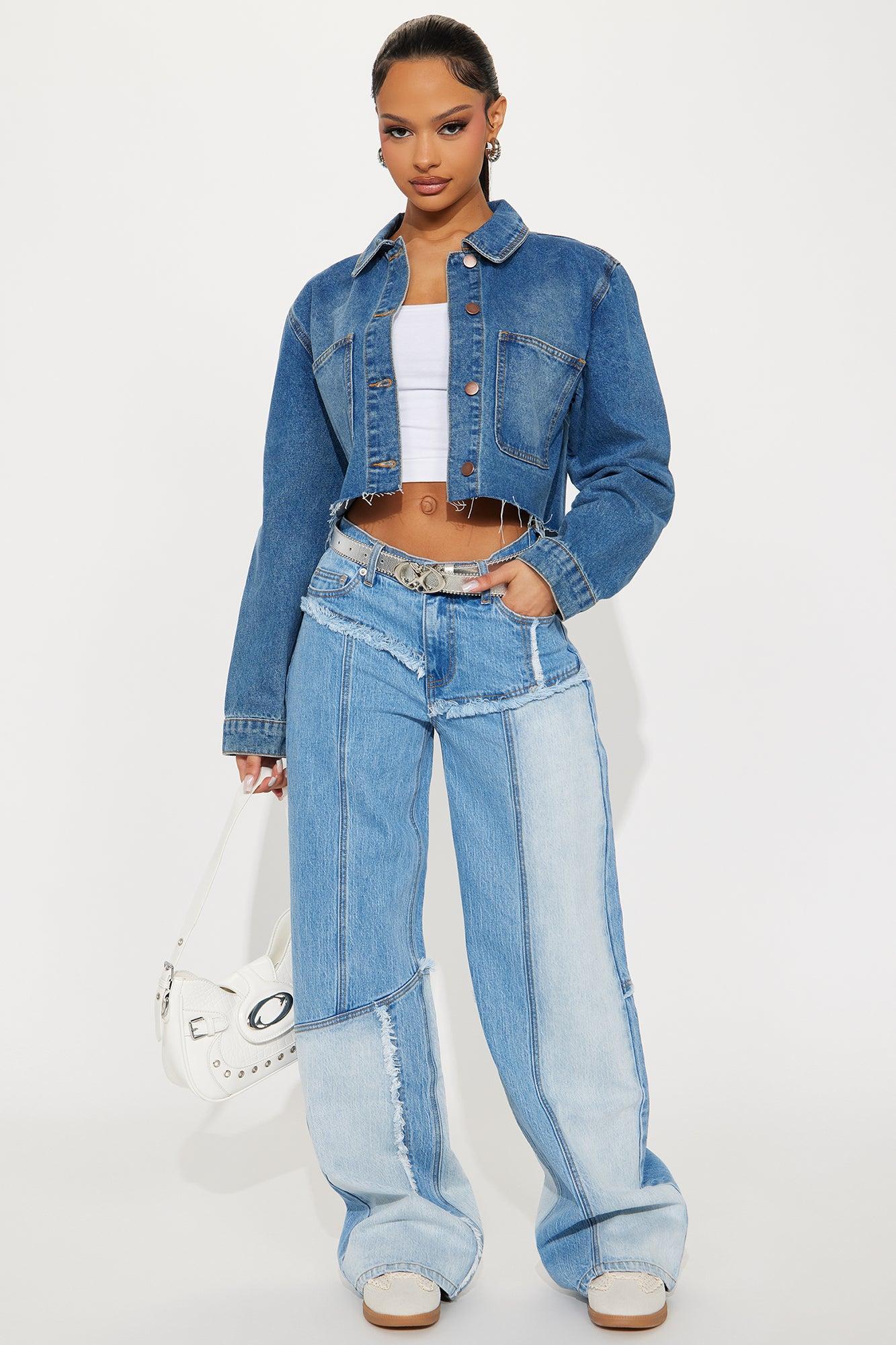 Mon Amour Wide Leg Denim Jeans - Medium Wash Product Image