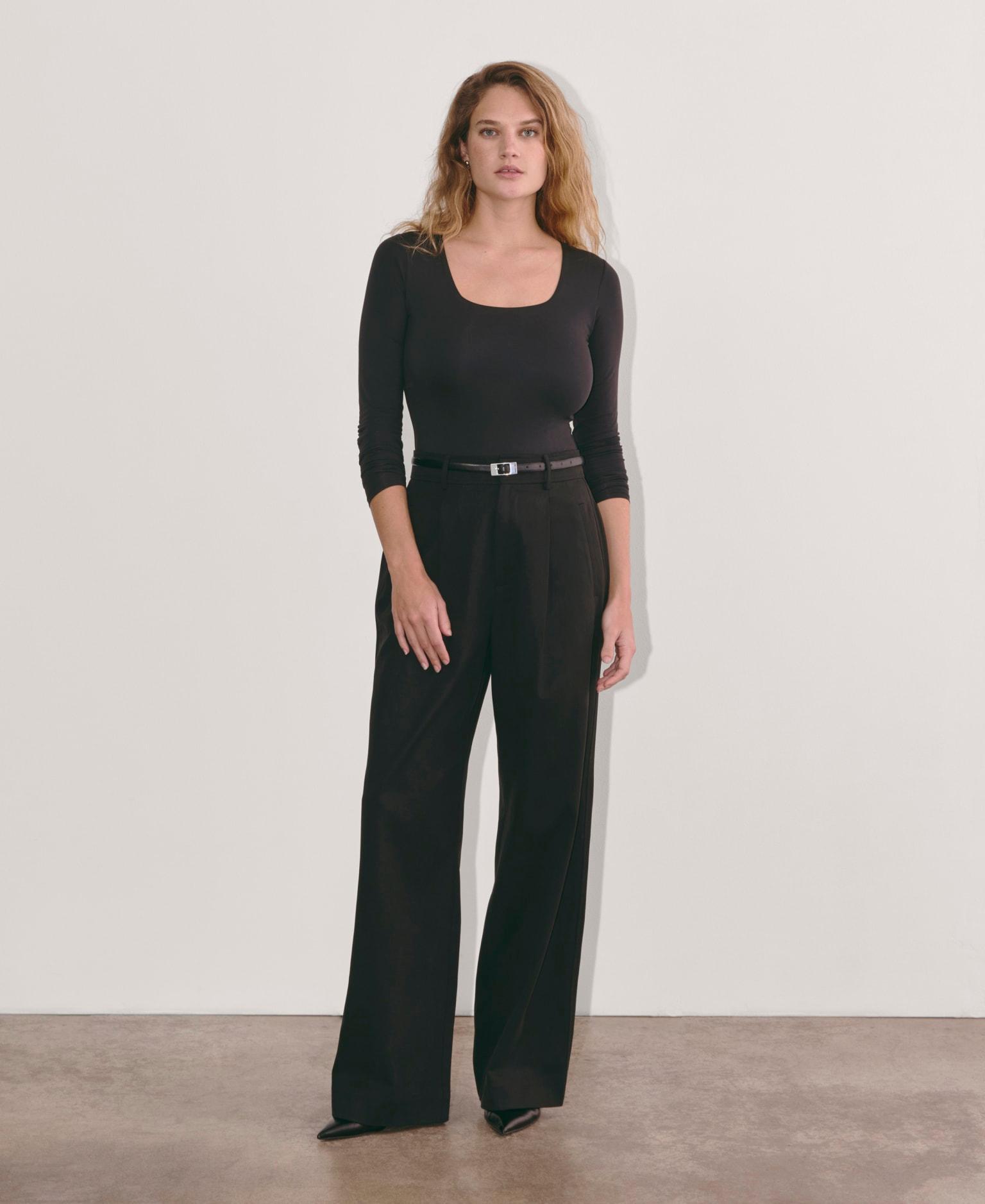 Womens Long-Sleeve Supima Square-Neck Bodysuit by Everlane Product Image