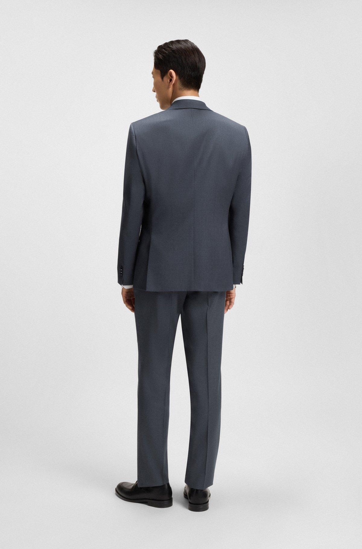 BOSS - Regular-fit suit jacket in virgin-wool serge - Dark Grey Product Image