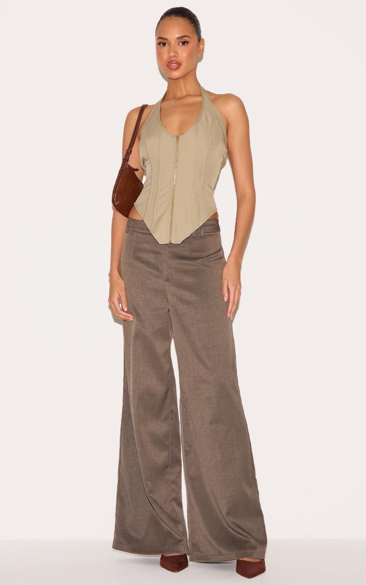 Sage Boned Dip Hem Corset Product Image