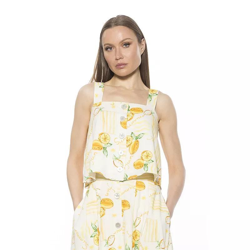 Women's ALEXIA ADMOR Elena Button Down Trapeze Tank Top, Size: 6, Light Blue Product Image