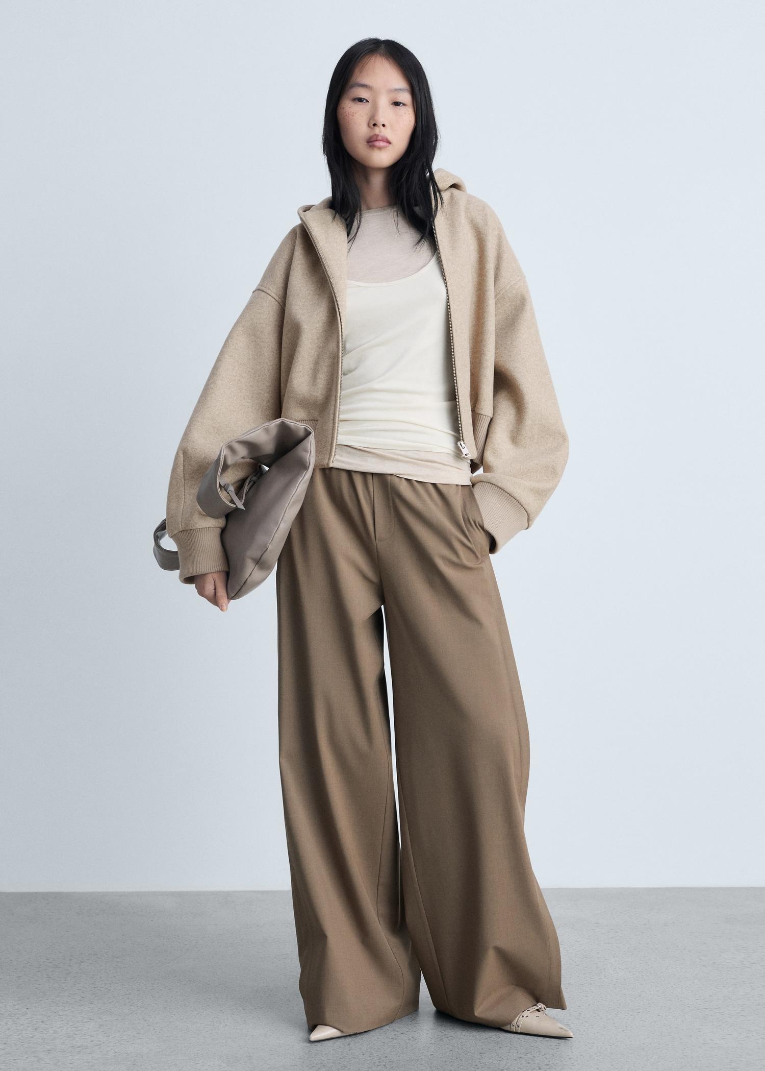 Oversized hooded jacket - Women | MANGO USA Product Image