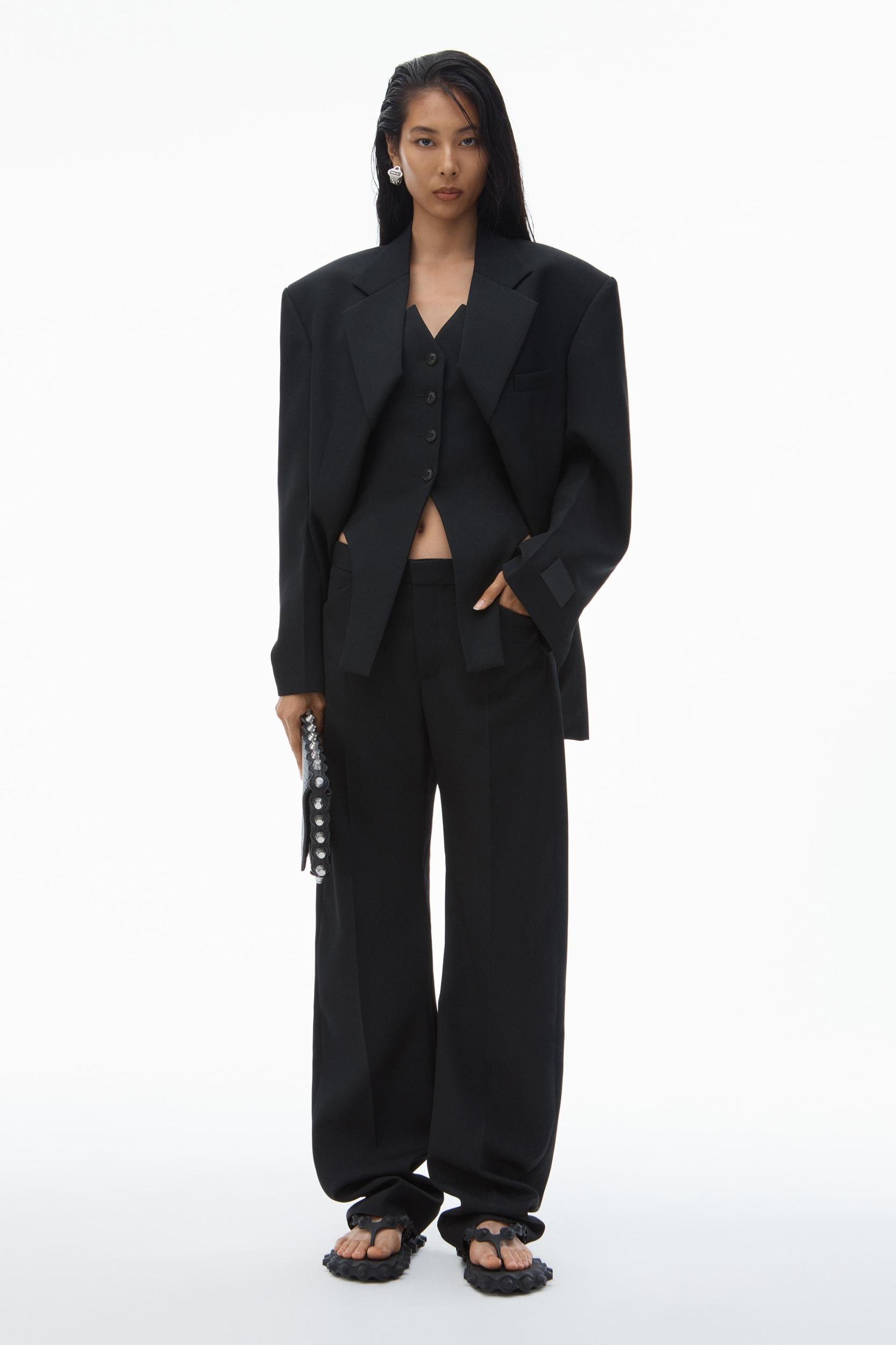 Exaggerated Split Front Boxy Blazer Product Image