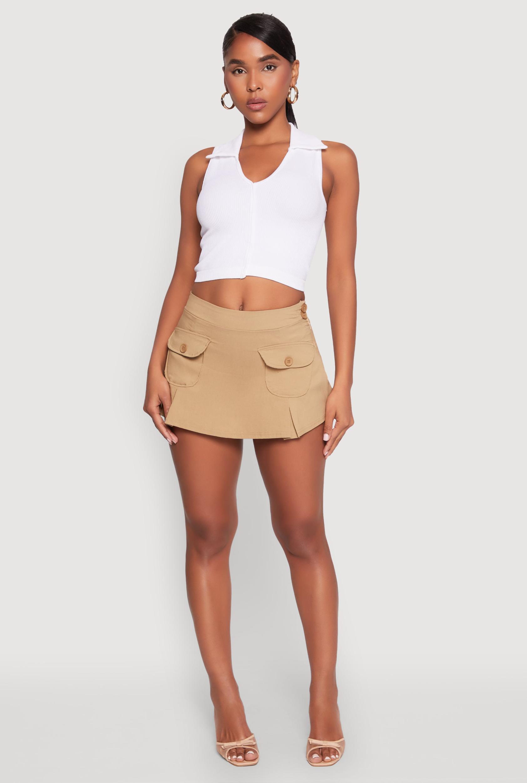 Womens Front Cargo Pocket Mini Skirt Product Image