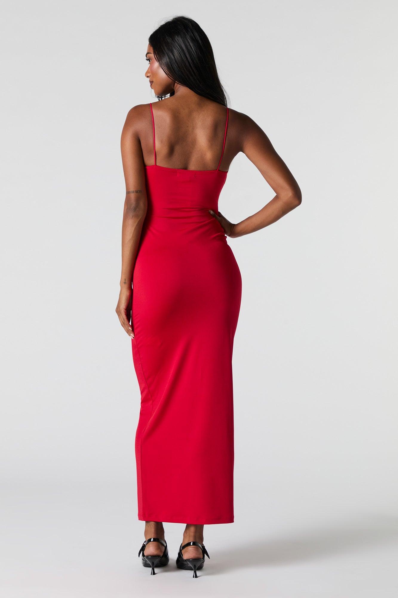 Lace Bow Trim Maxi Dress Female Product Image