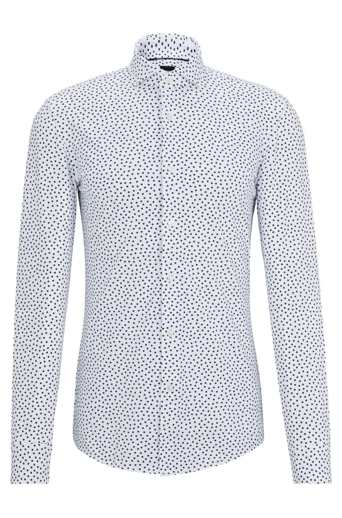 Slim-fit shirt in printed performance-stretch fabric Product Image