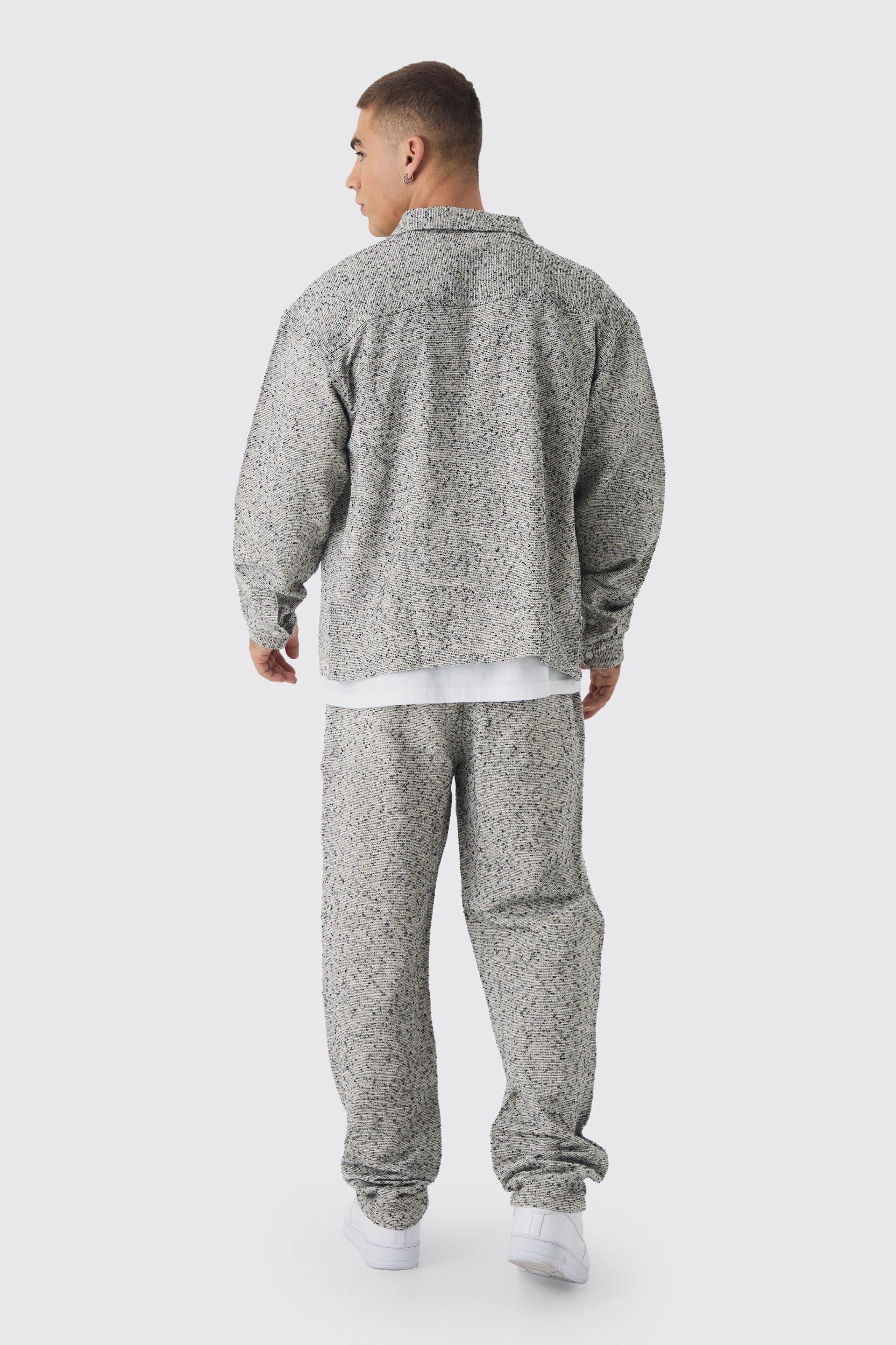 Boucle Textured Shirt Jacket | boohooMAN USA Product Image