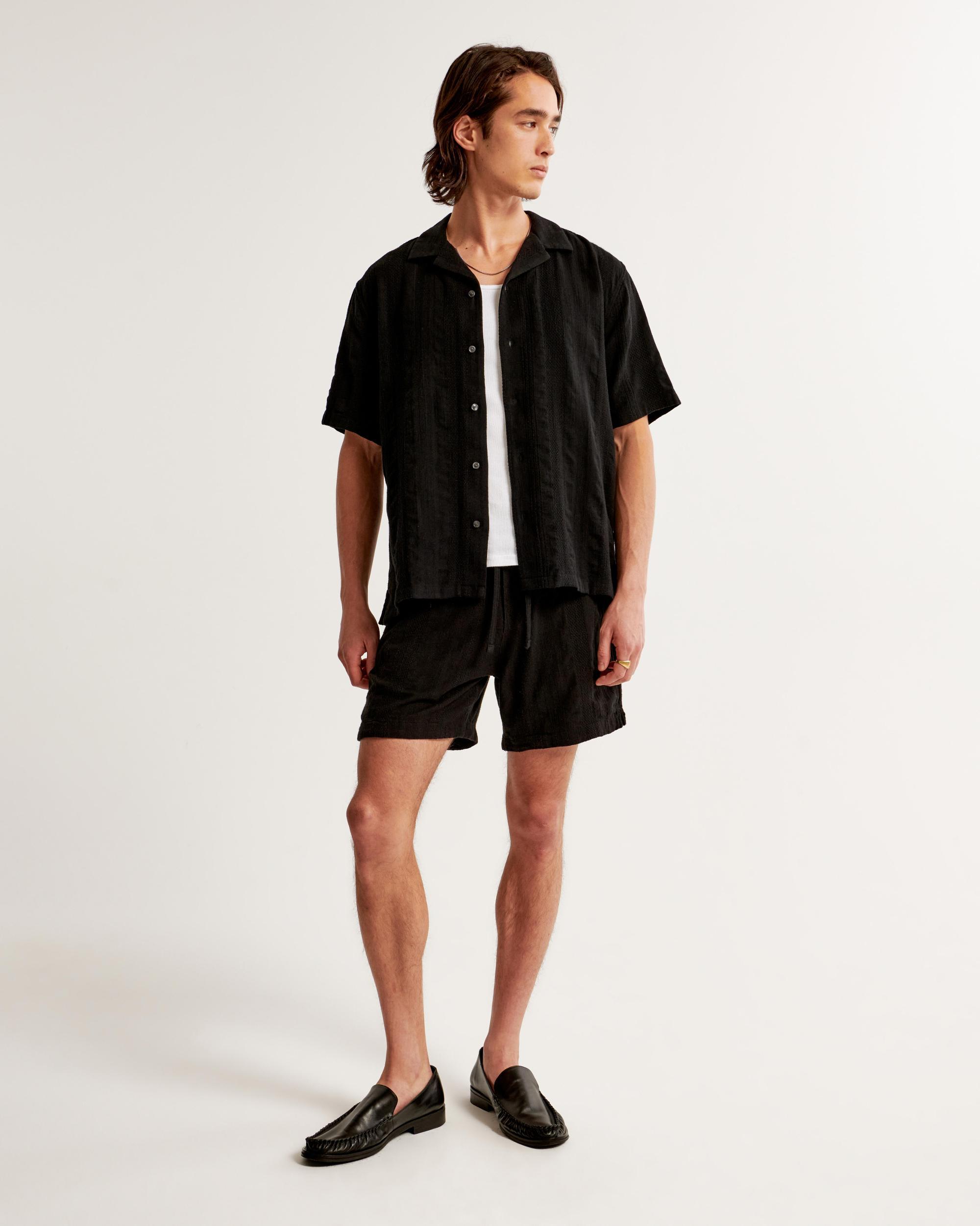 Camp Collar Linen-Blend Shirt Product Image