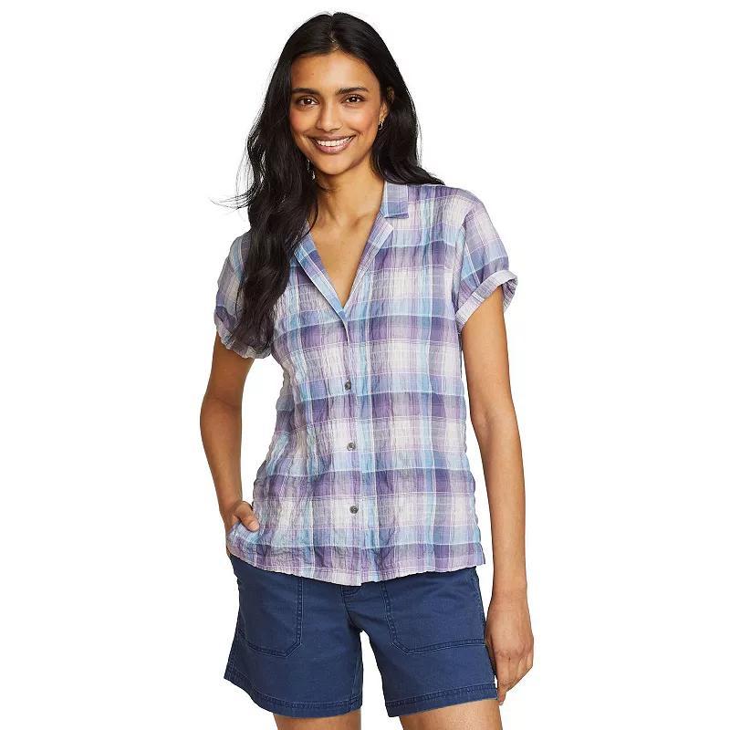 Women's Eddie Bauer Short Sleeve Packable Camp Shirt, Size: XL, White Product Image