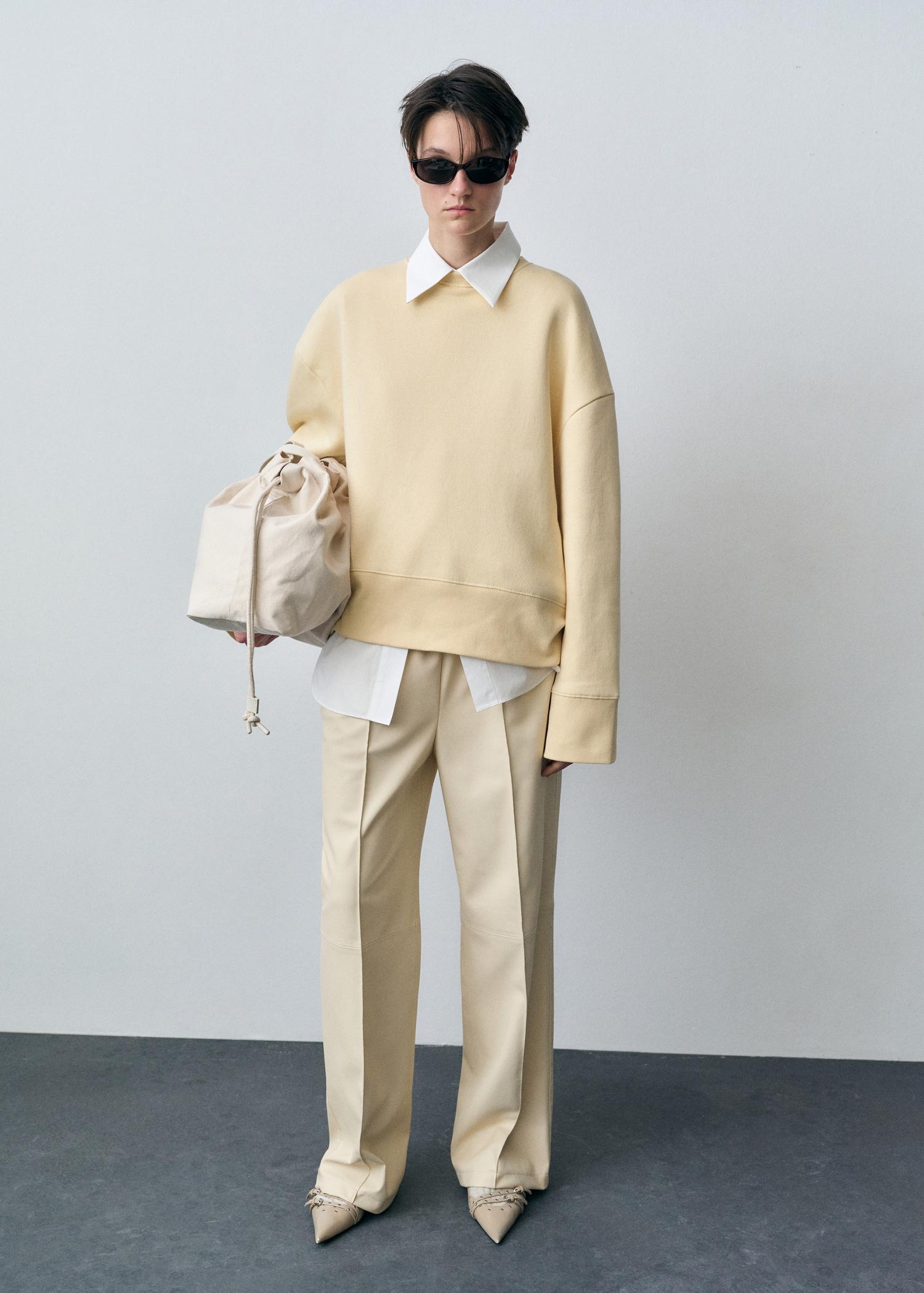 Wide-leg leather-effect pants - Women | MANGO USA Product Image