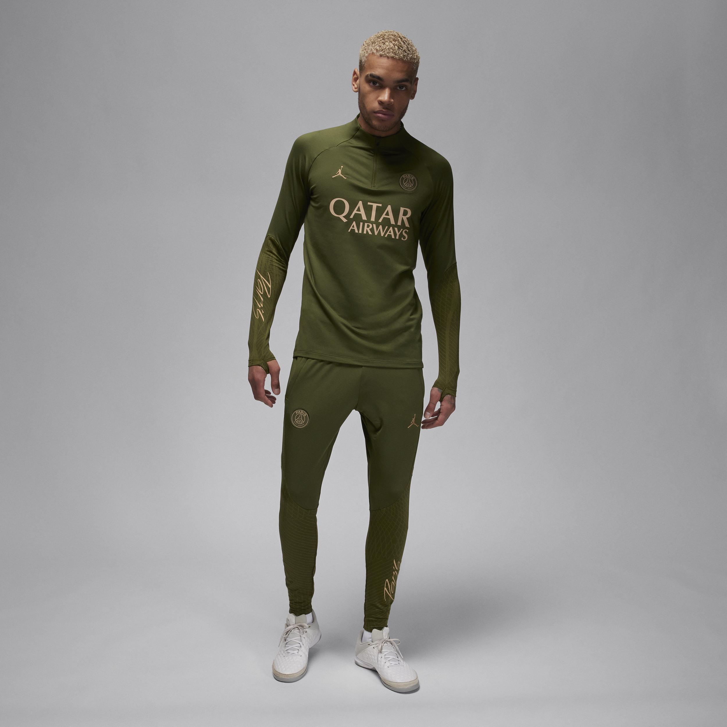 Mens Jordan Olive Paris Saint-Germain 2023/24 Fourth Strike Drill Performance Quarter-Zip Long Sleeve Top Product Image