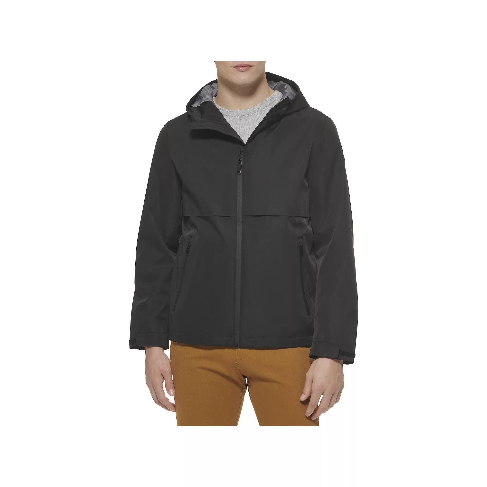 Men's Dockers Go Hooded Rain Jacket, Size: Medium, Black Product Image