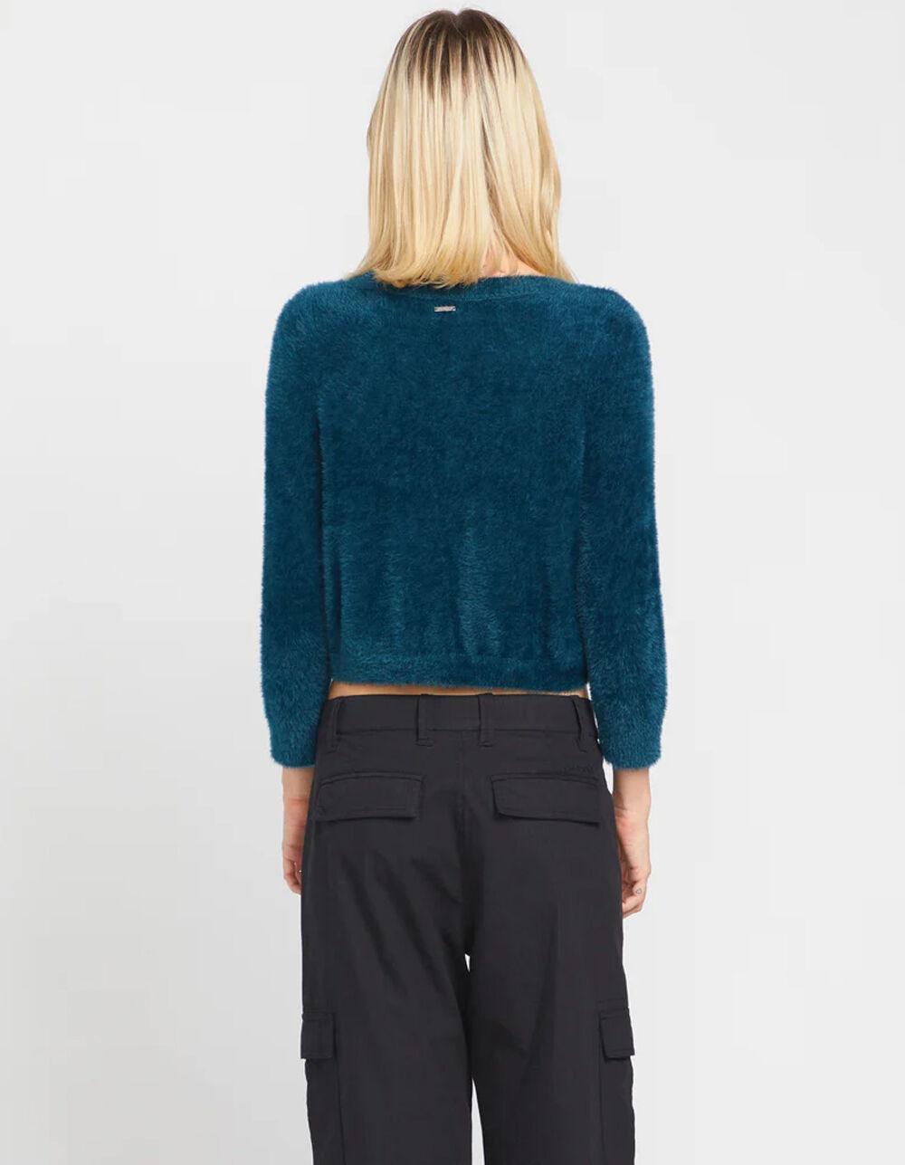 VOLCOM Bodyodyody-Con Womens Cardigan Sweater - TEAL BLUE Product Image