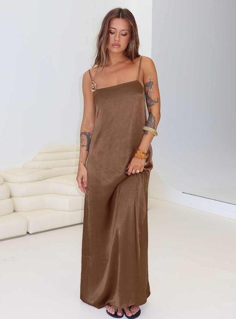 Apple Cider Maxi Dress Brown Product Image