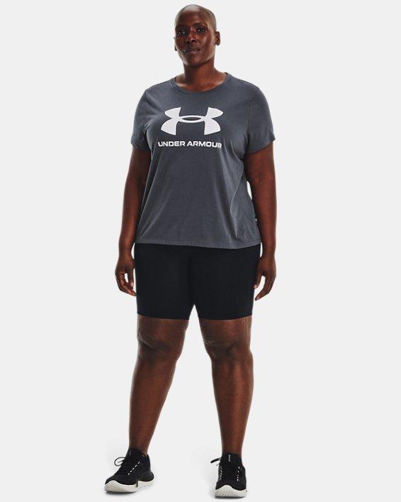 Plus Size Women's Under Armour 8-in. High-Rise Motion Bike Shorts, Size: 1XL, Black  Gray Product Image