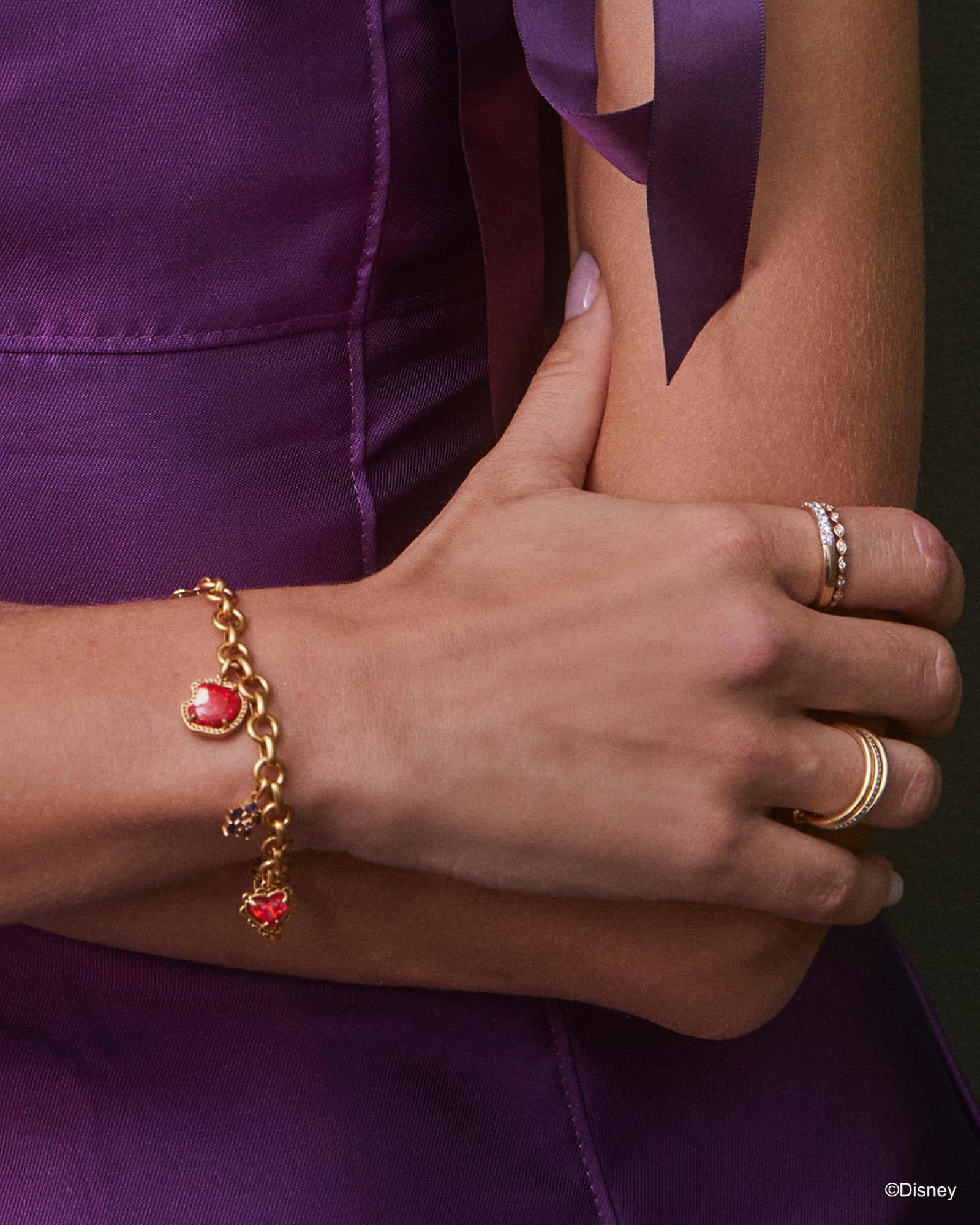 Disney | Kendra Scott Snow White Vintage Gold Charm Bracelet in Multi Mix Product Image