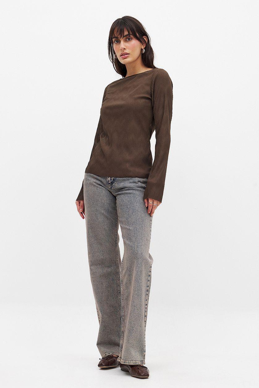 Long Sleeve Pleated Top Product Image