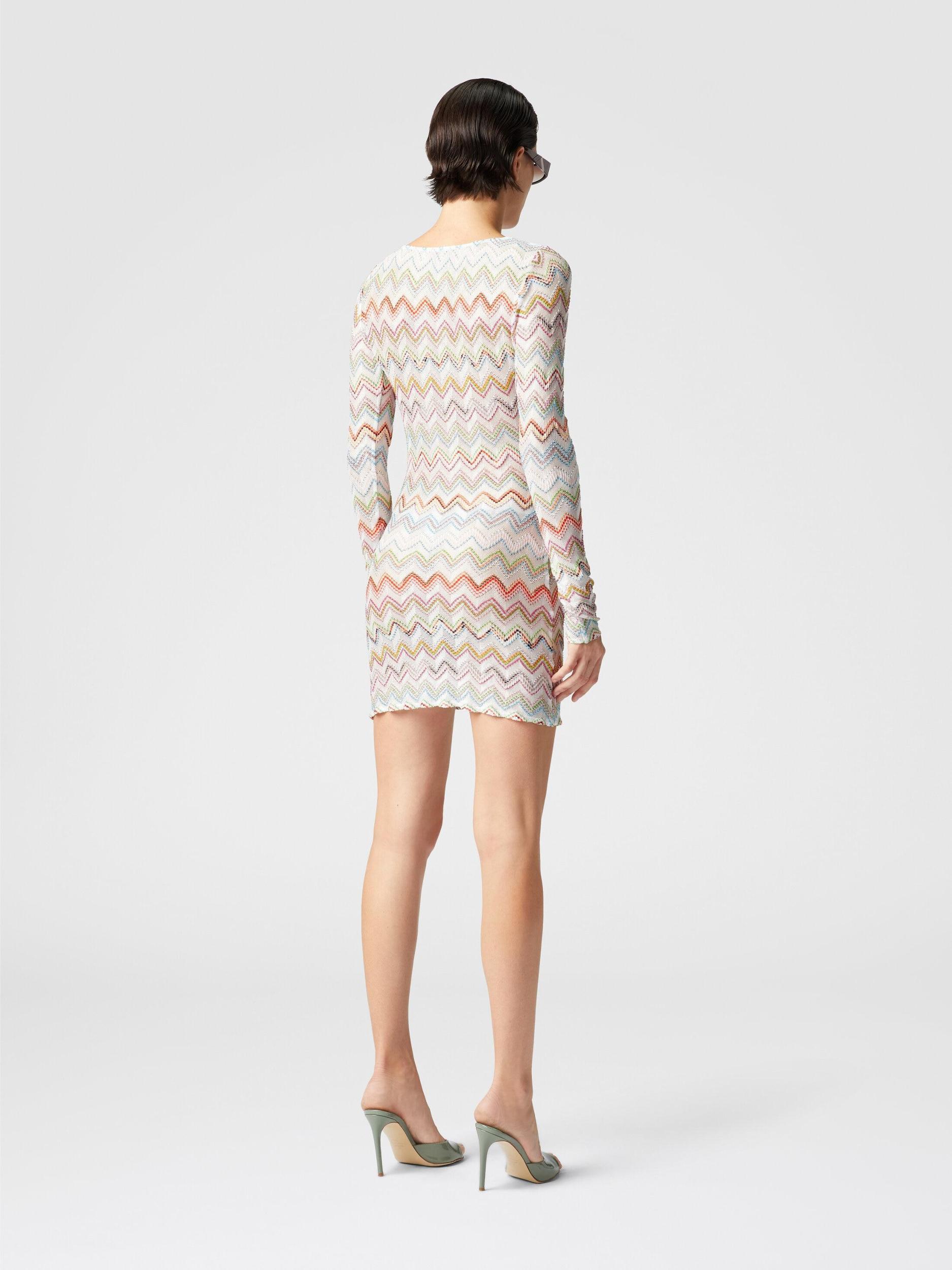 Short cover-up dress with zig zag lamé 3D Product Image