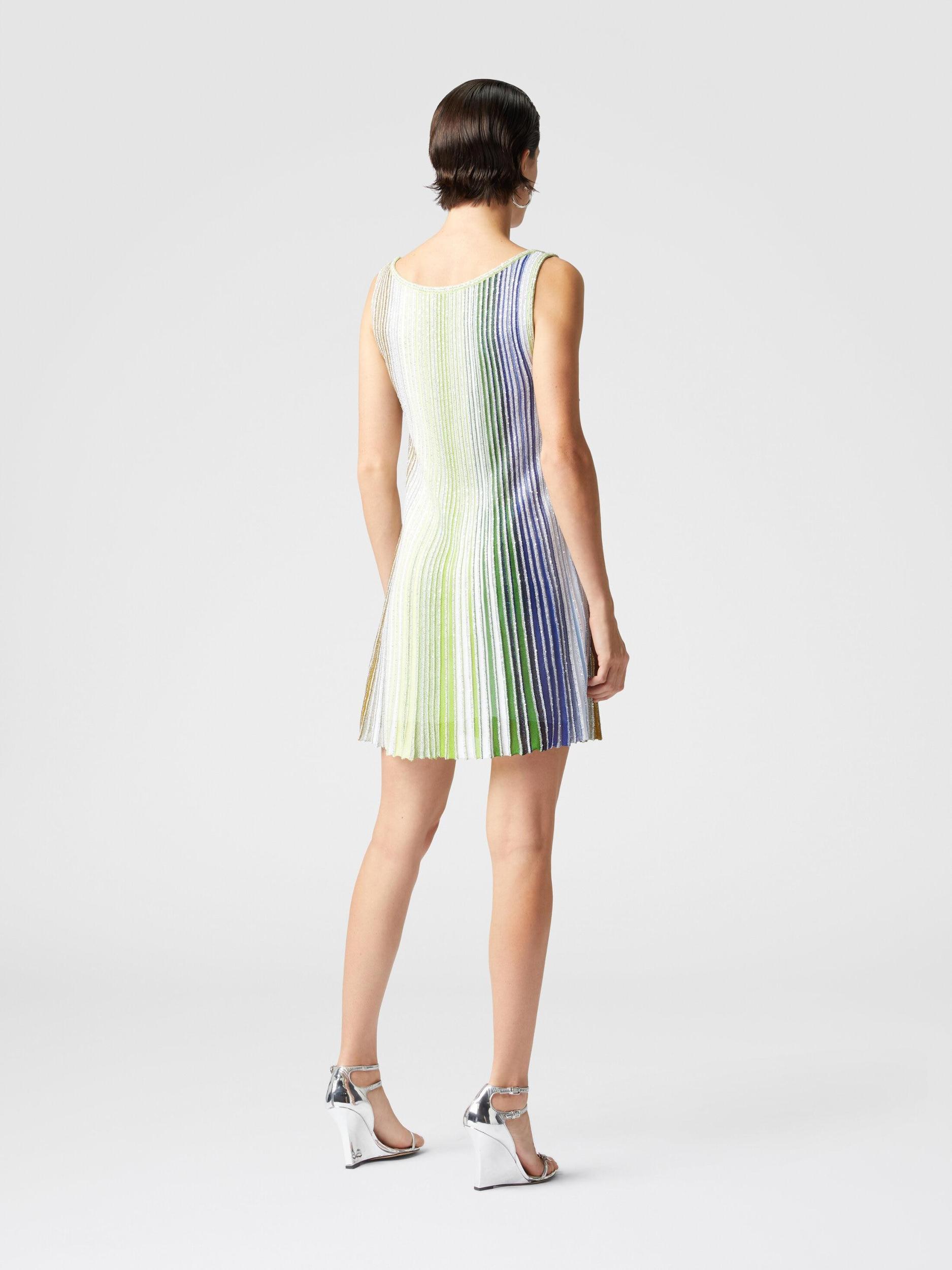 Striped flared mini-dress with sequins Product Image