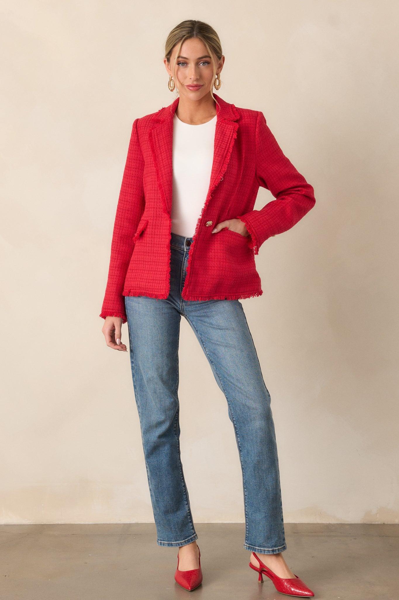 Made For This Red Tweed Blazer Product Image