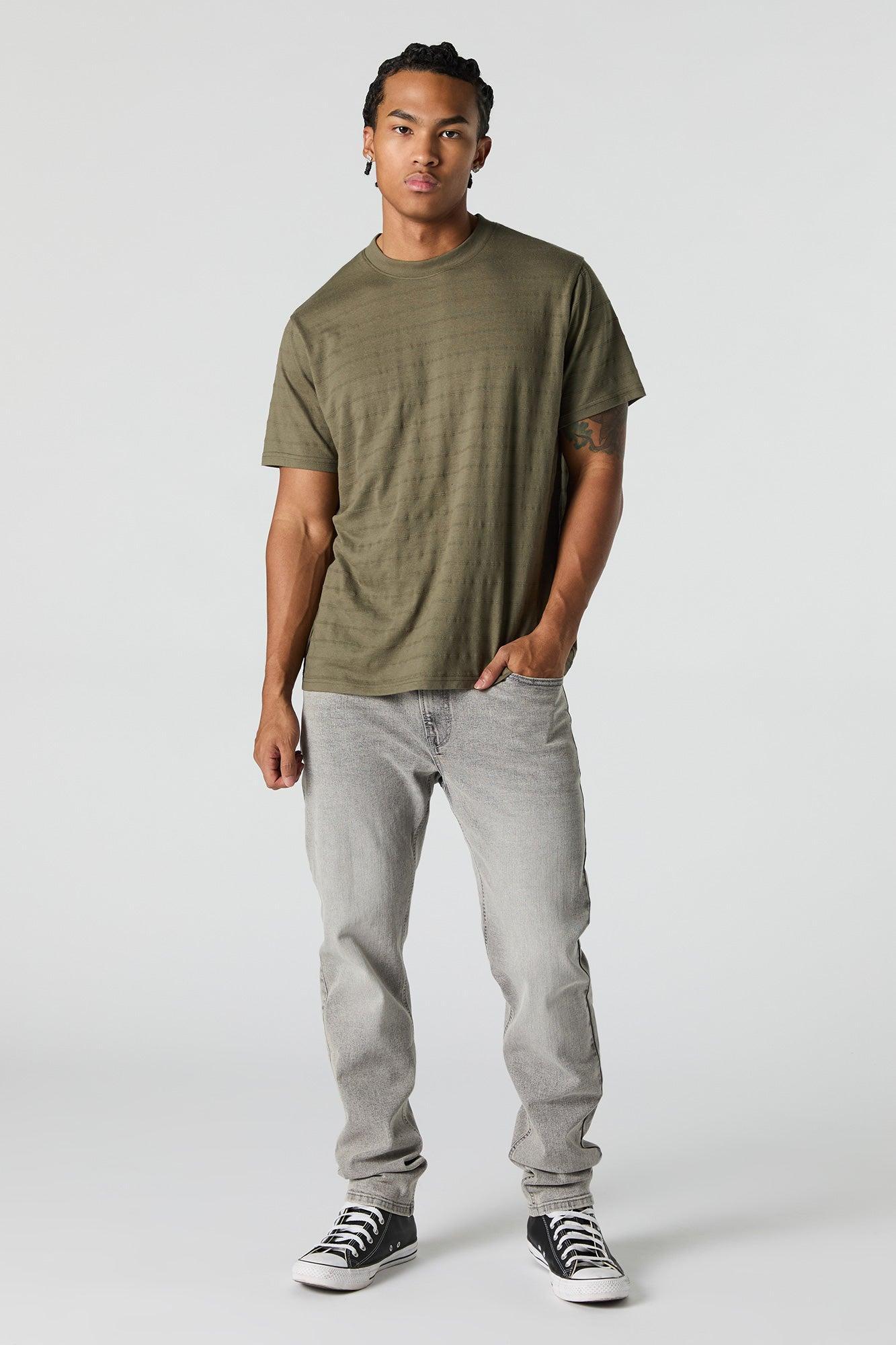 Textured Striped T-Shirt Male Product Image