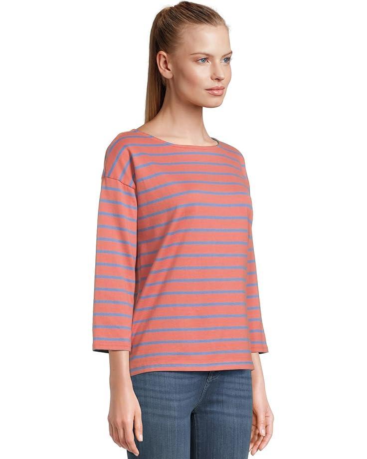 Heritage Mariner Top Split-Neck Polo Three-Quarter-Sleeve Stripe Product Image