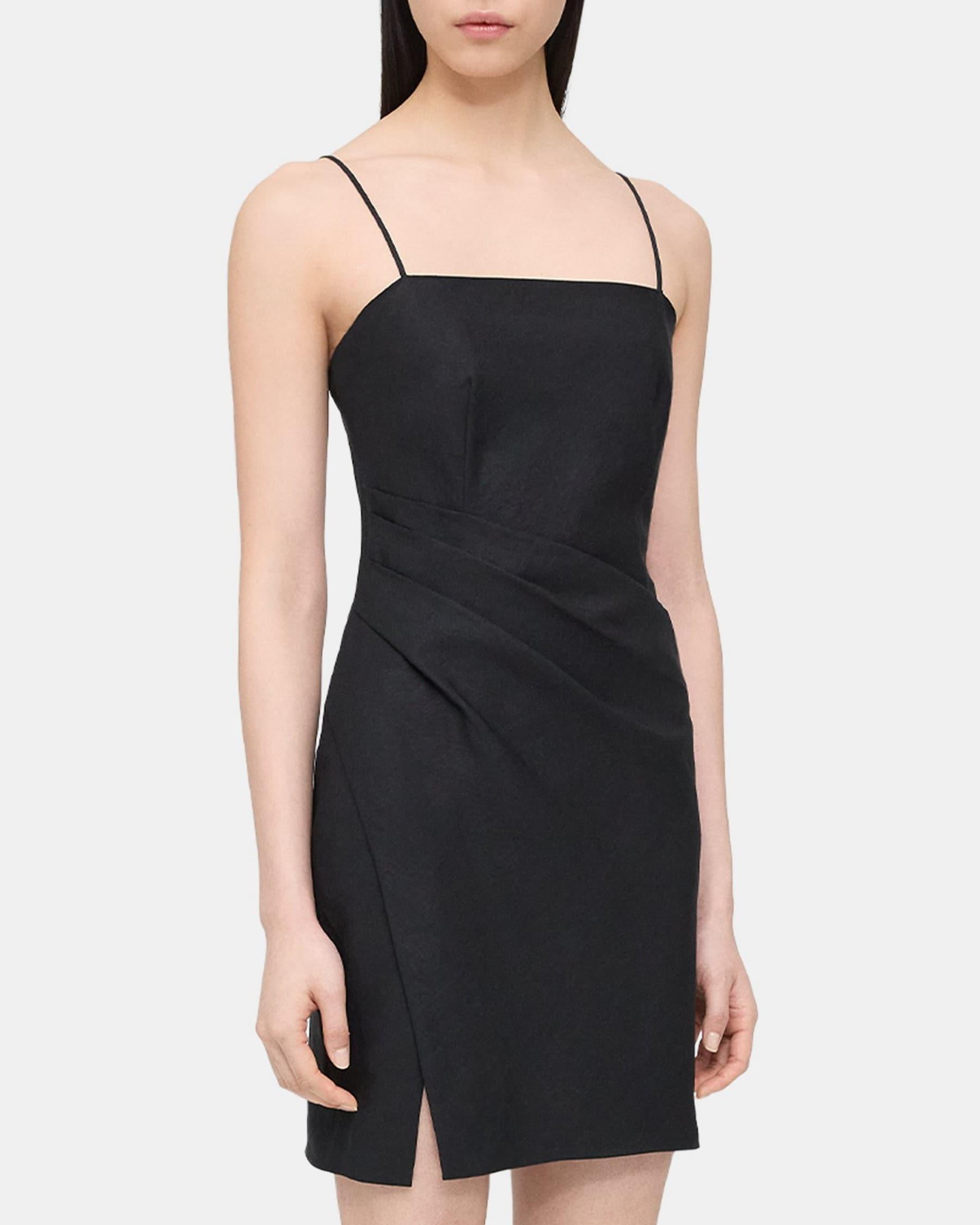 Pleated Mini Dress in Linen Product Image