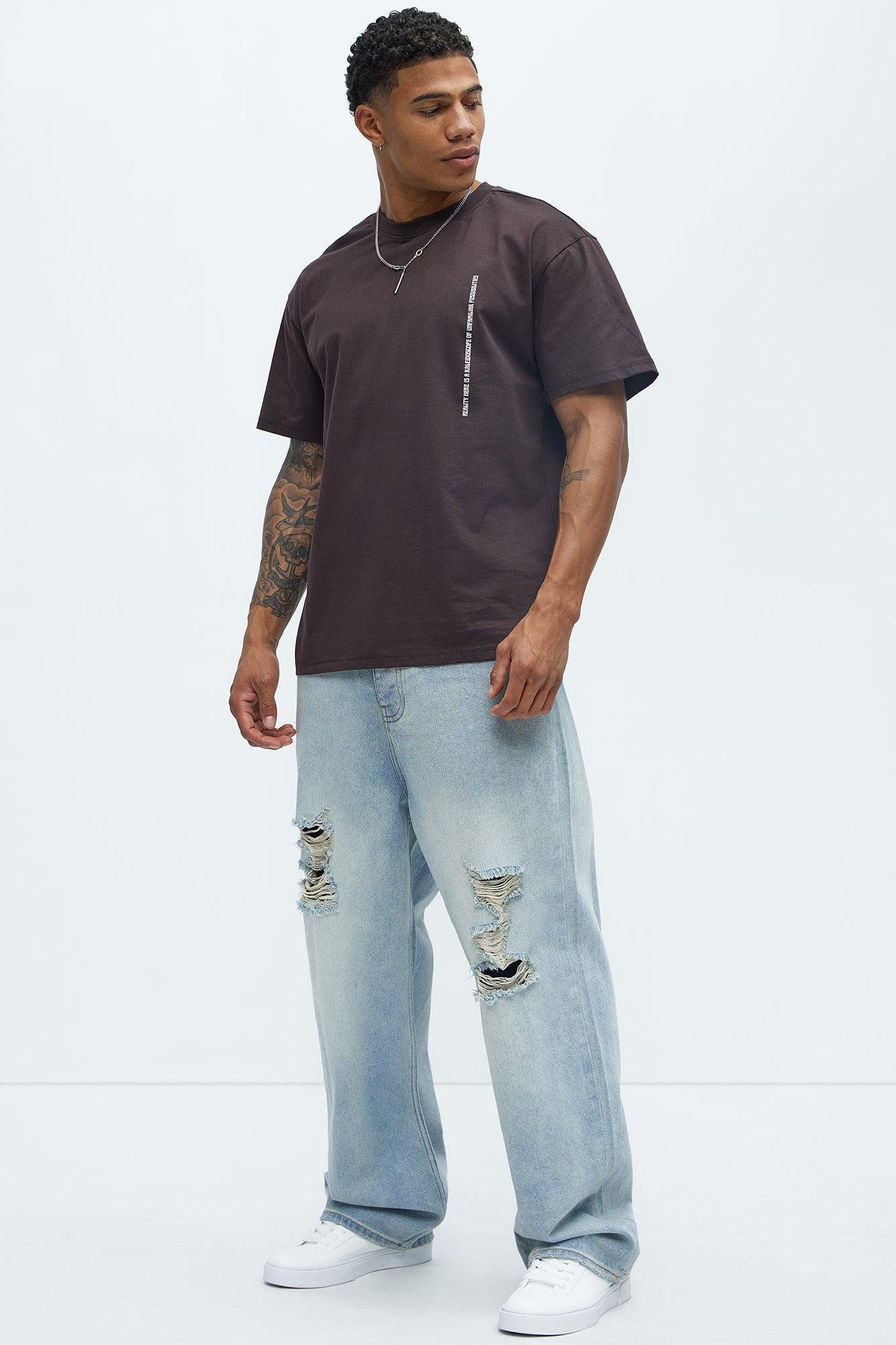 Twisted Reality Oversized Short Sleeve Tee - Chocolate Product Image