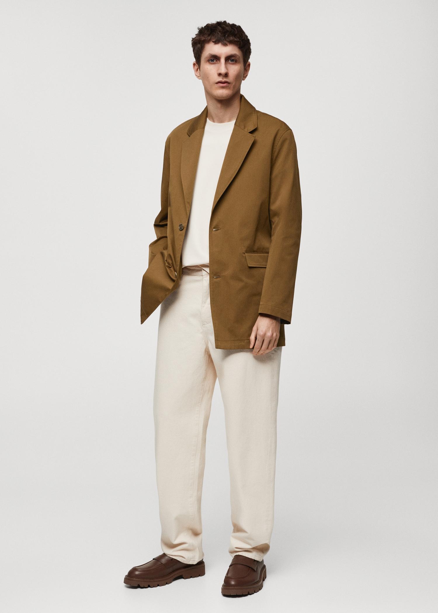 Relaxed-fit cotton jacket - Men | MANGO USA Product Image