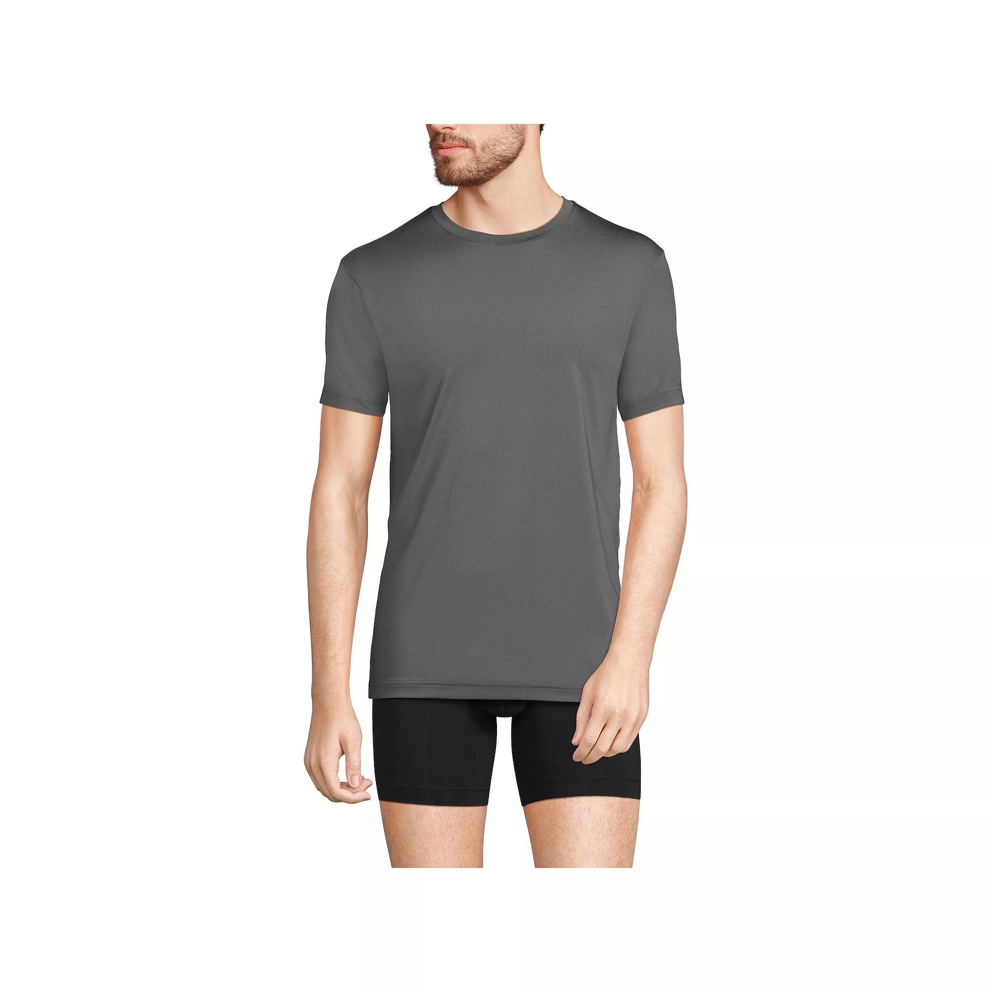 Men's Lands' End Flex Performance Crewneck Undershirt, Size: Small, White Product Image