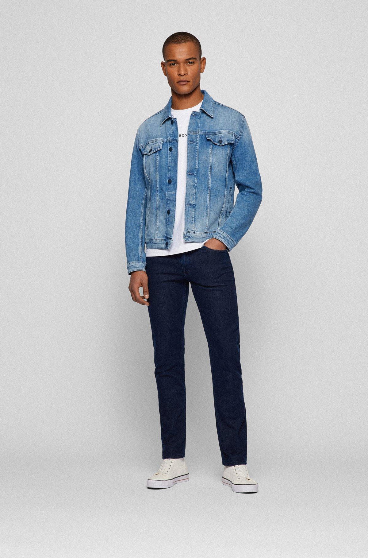 BOSS - Slim-fit jeans in blue comfort-stretch denim - Dark Blue Product Image
