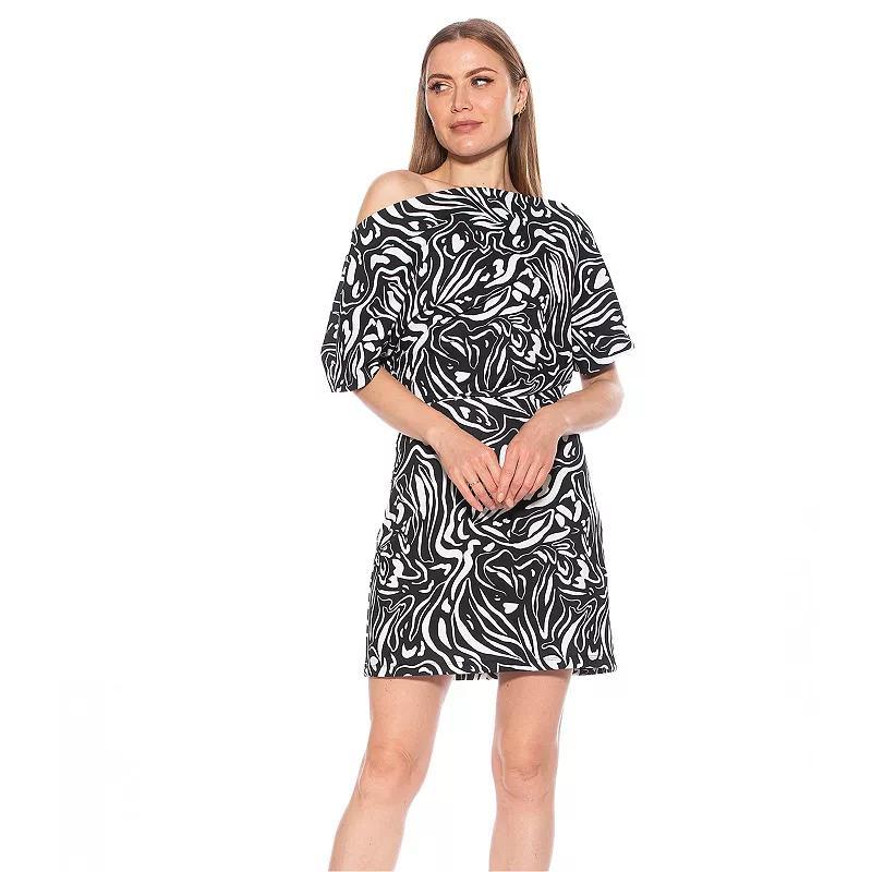 Women's ALEXIA ADMOR Draped Shoulder Mini A-Line Dress, Size: XS, Lapis Product Image