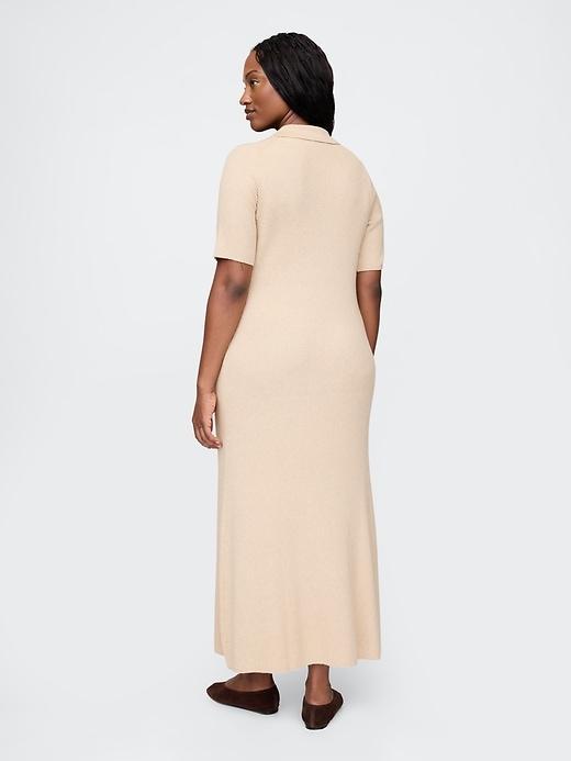 CashSoft Rib Maxi Polo Sweater Dress Product Image