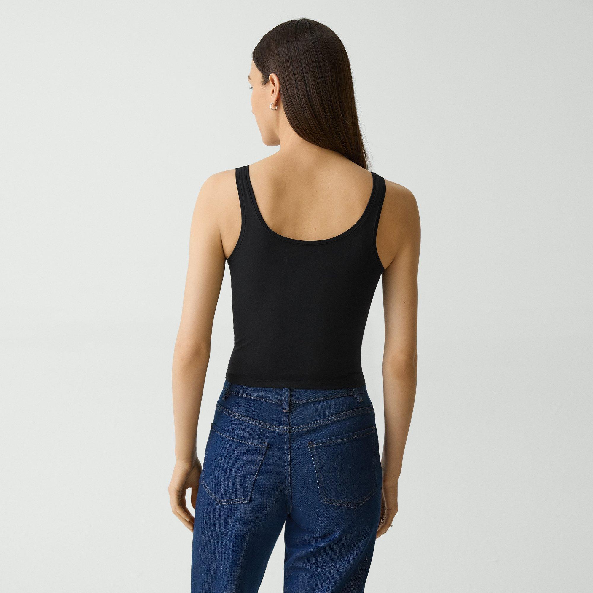 Stretch Nylon Cropped Tank Top | Theory Product Image