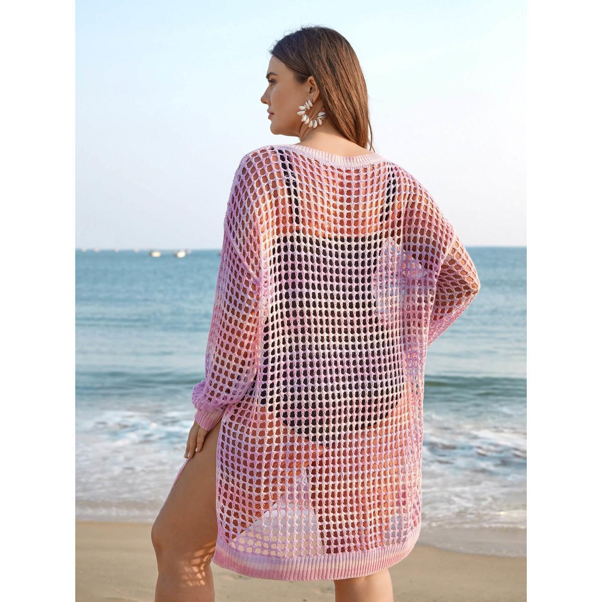 Plus Size Cut-Out Side Slit Flared Swim Cover-Up Women's Swimwear Multicolor Beach Loose Curve Swim Cover Ups BloomChic 30/6X Product Image