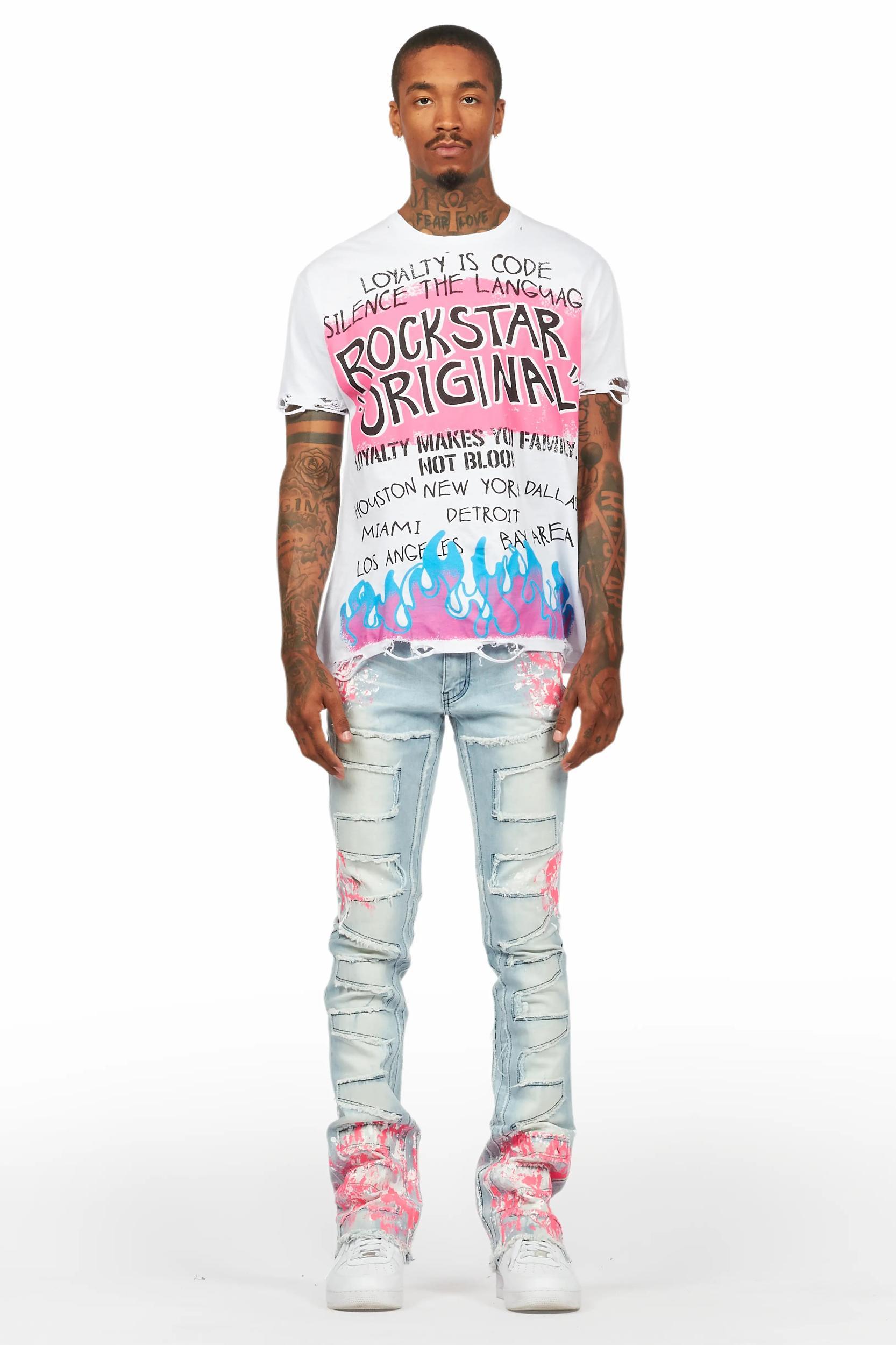 Beno White Oversized Graphic T-Shirt Male Product Image