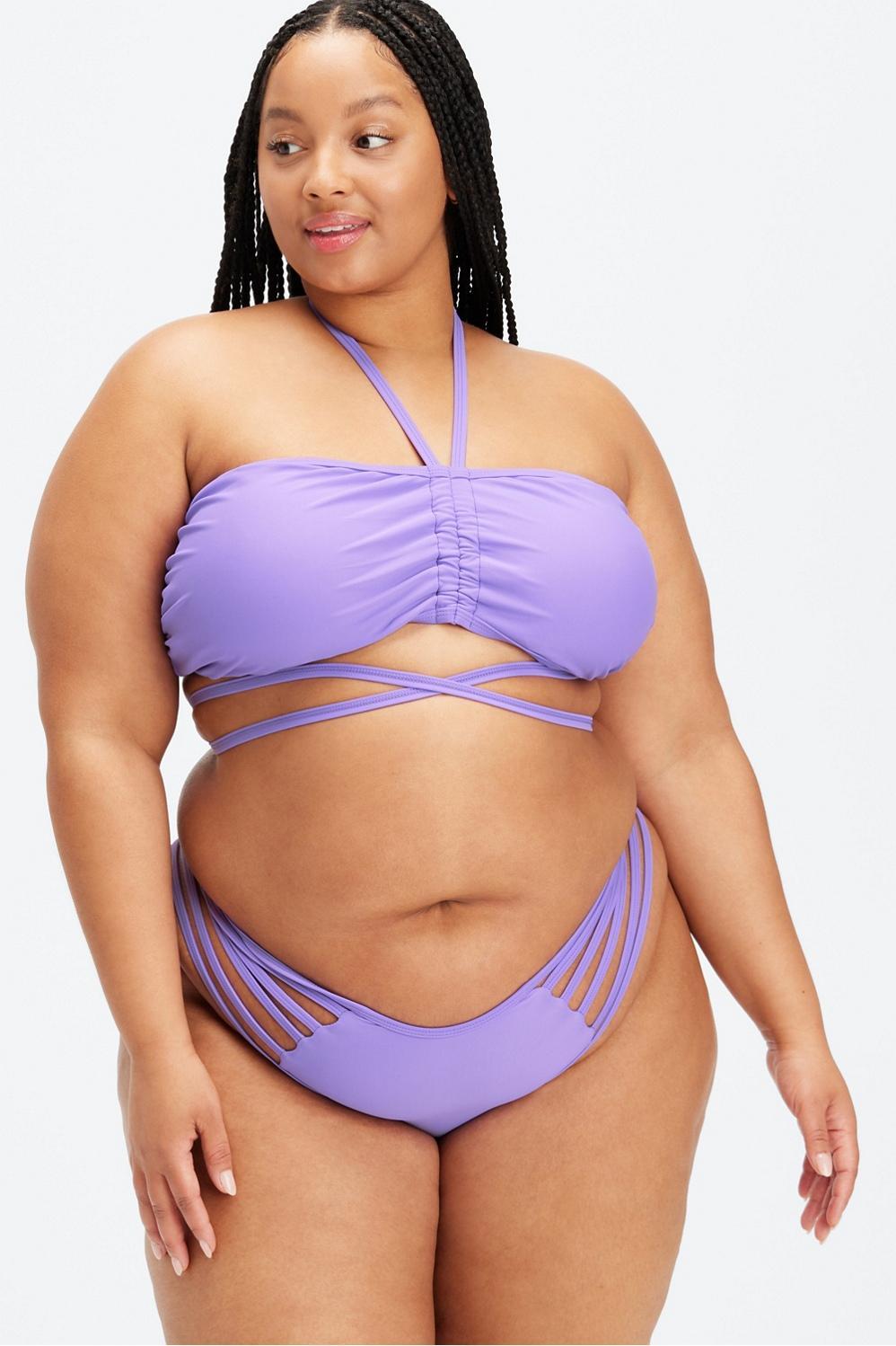Fabletics Wrap-Around Bandeau Bikini Top Womens purple Size XXL Product Image