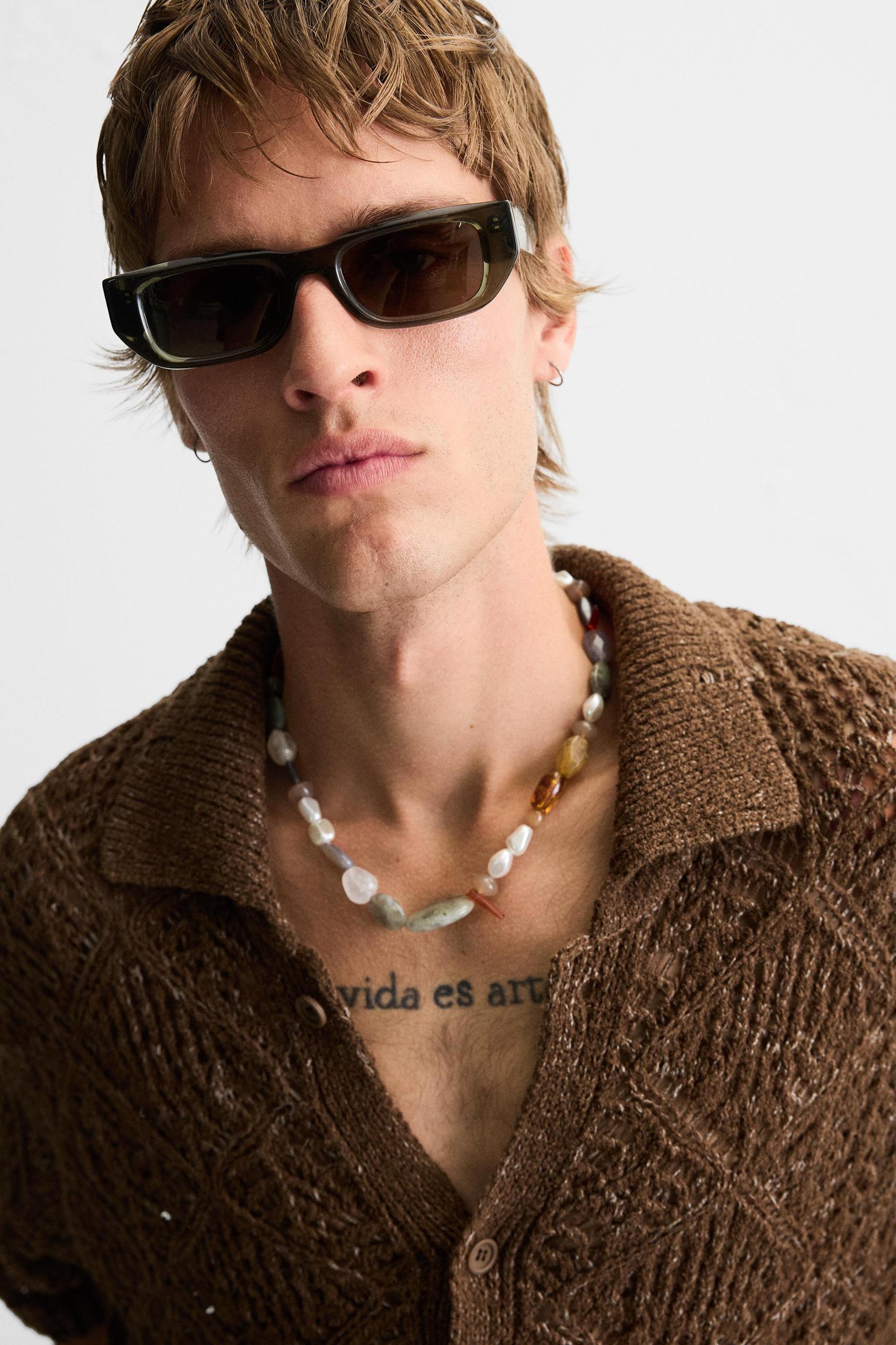 TEXTURED KNIT DISTRESSED SHIRT Product Image