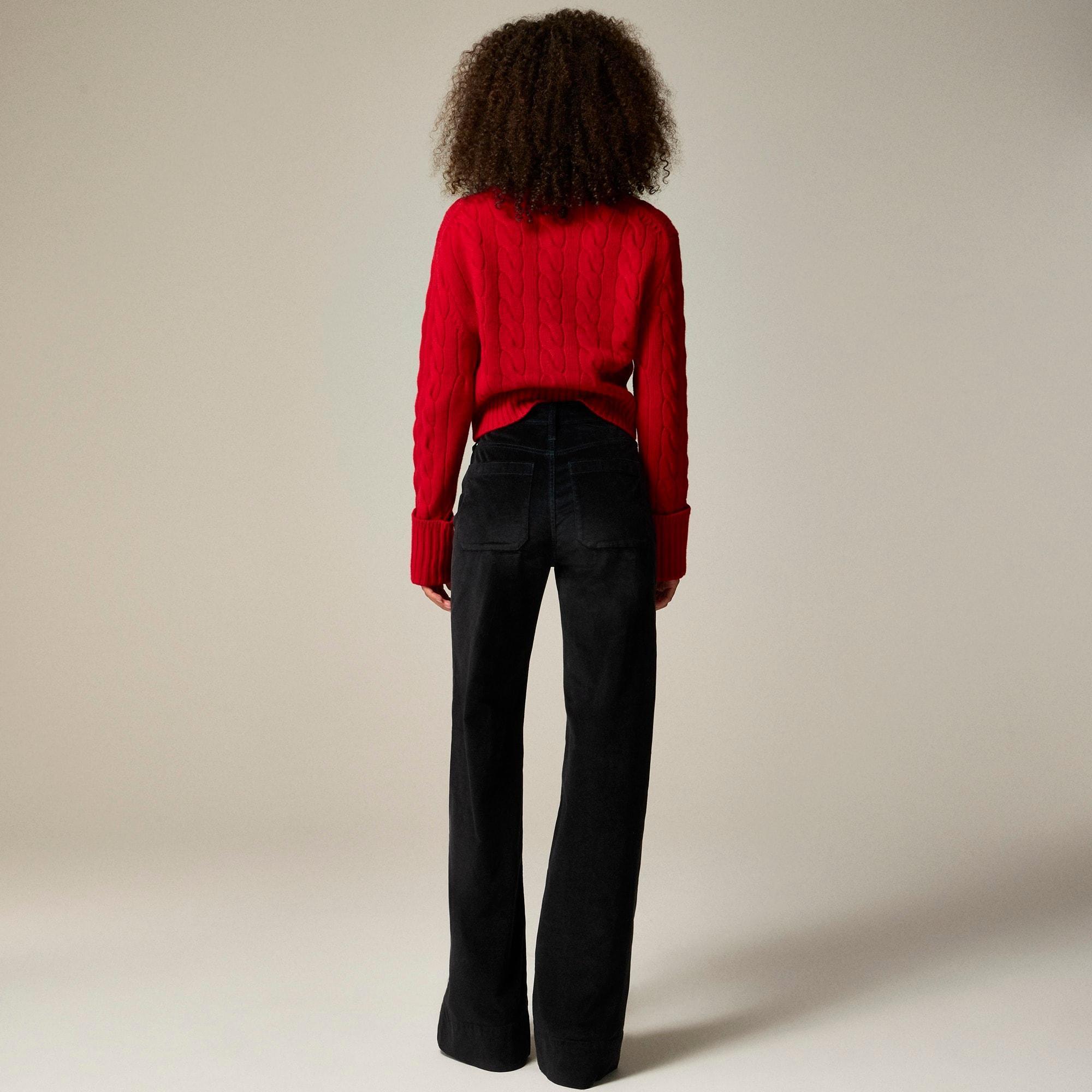 Wide-leg velvet sailor trouser Product Image