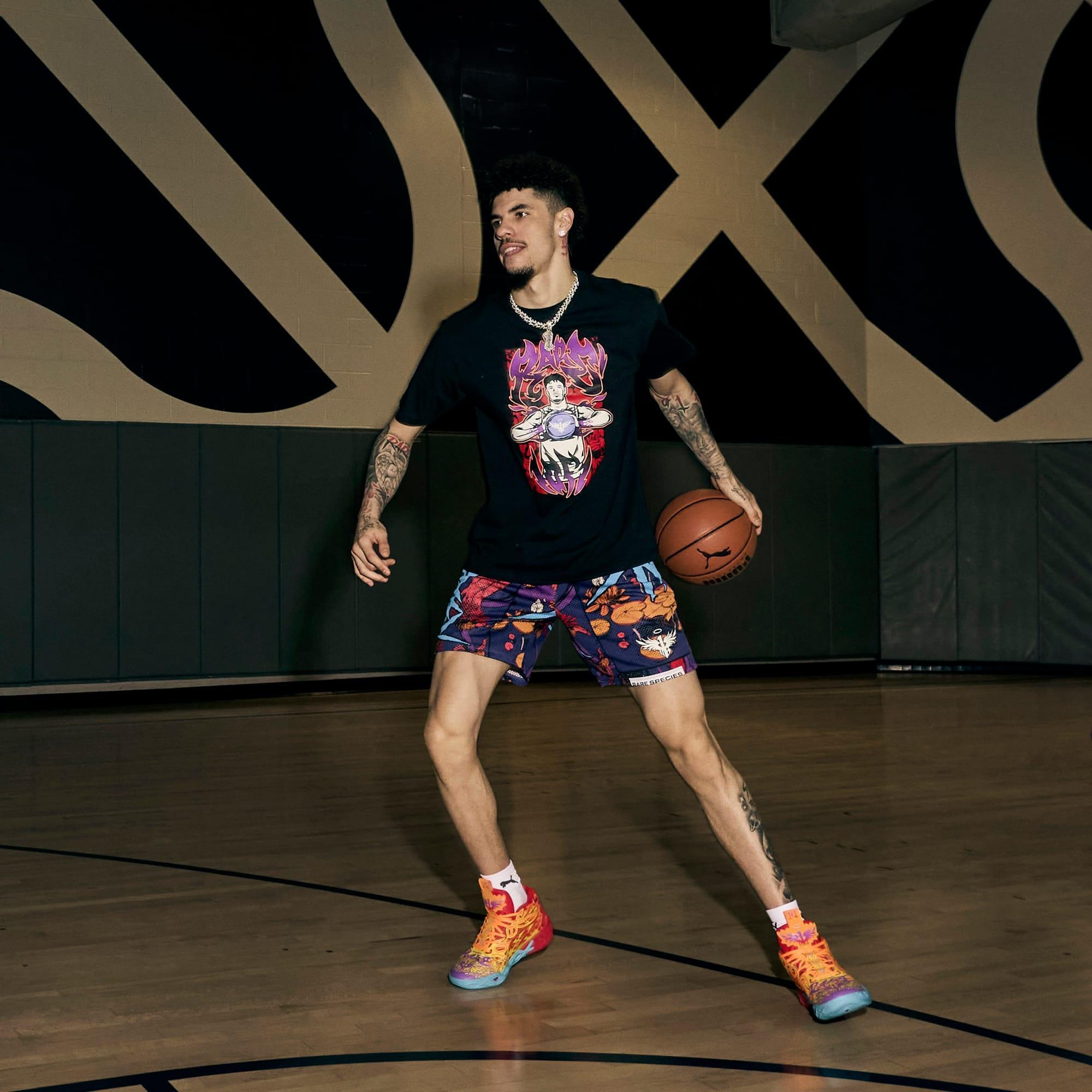 PUMA x LAMELO BALL Phoenix Men's Shorts in Blue Crystal/Aop Product Image