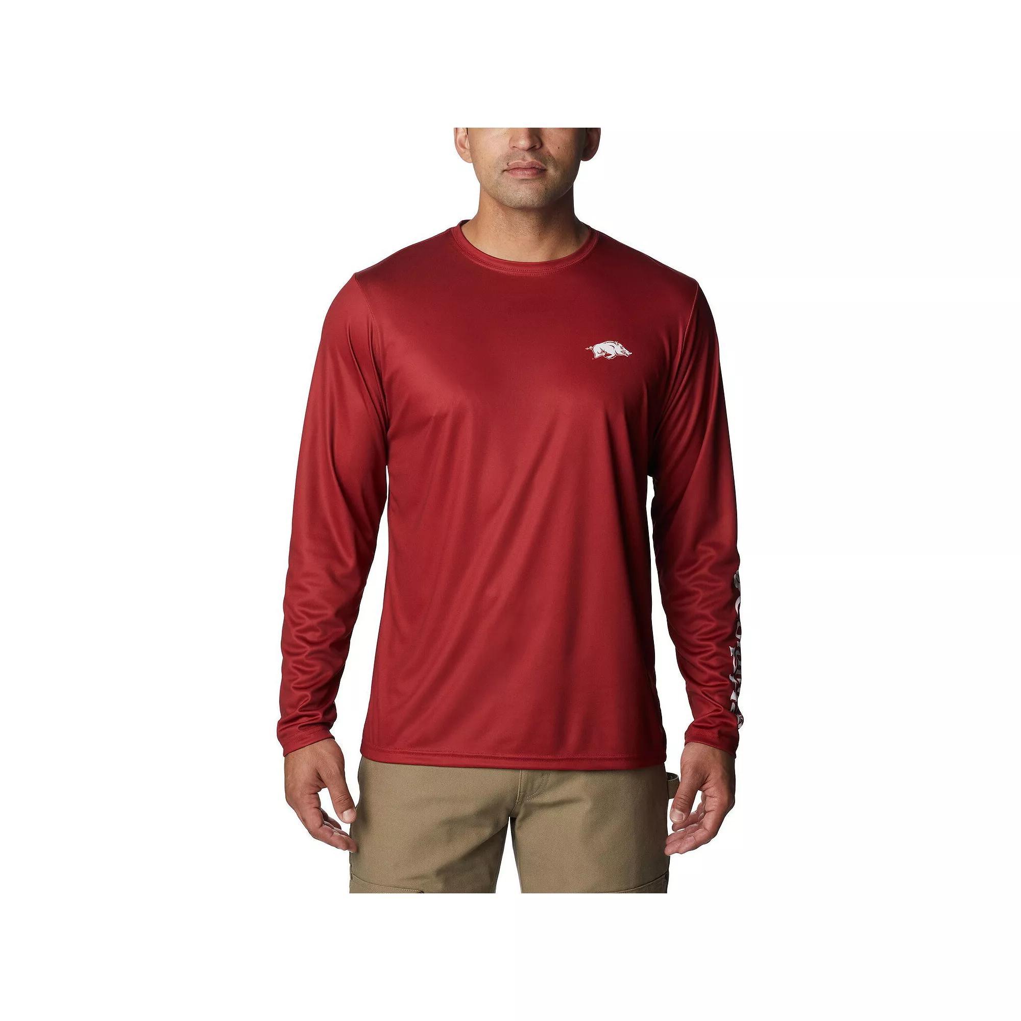 Mens Columbia Cardinal Arkansas Razorbacks Terminal Shot Omni-Shade Omni-Wick Long Sleeve T-Shirt Product Image