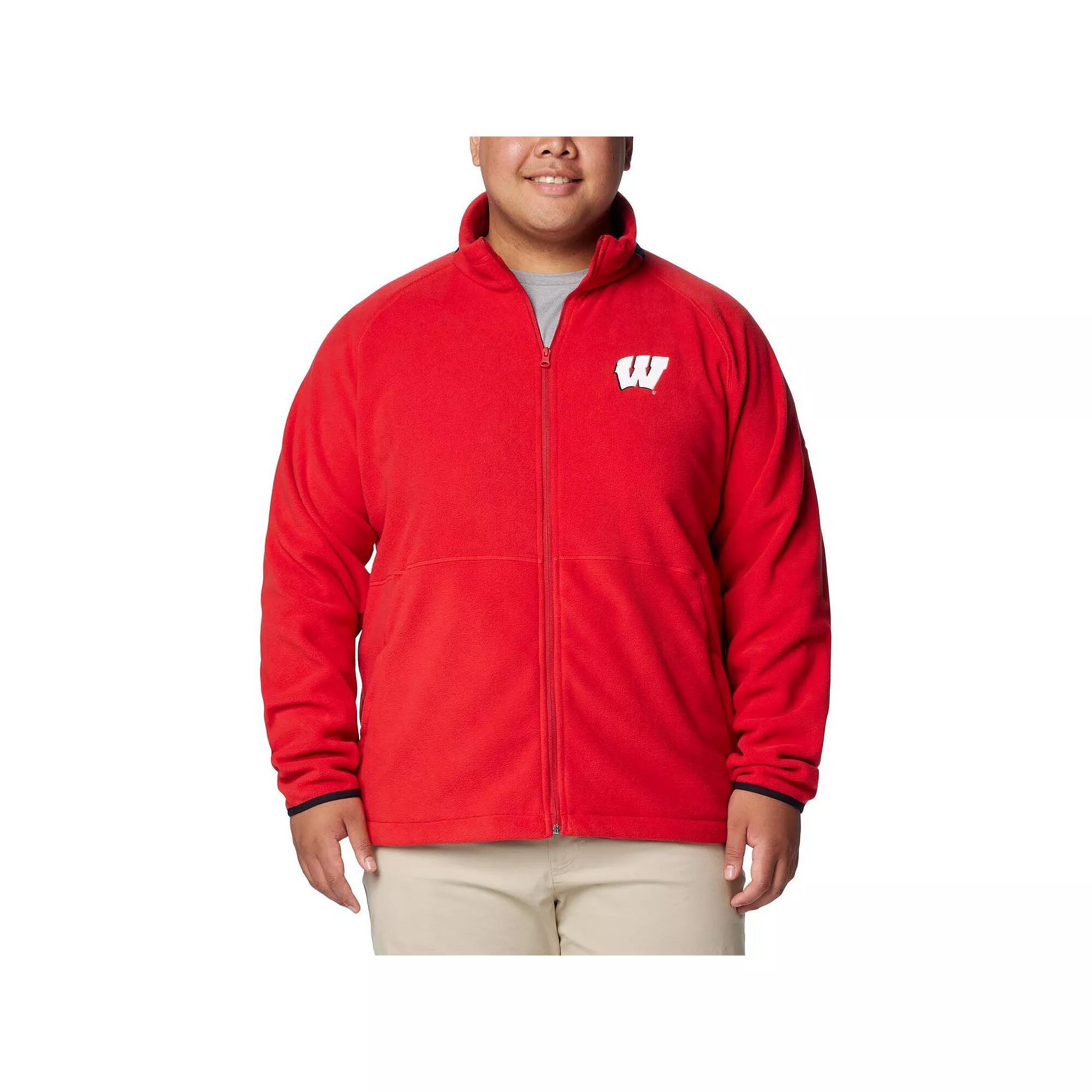 Men's Columbia  Red Wisconsin Badgers Flanker IV Fleece Full-Zip Jacket, Size: Medium Product Image