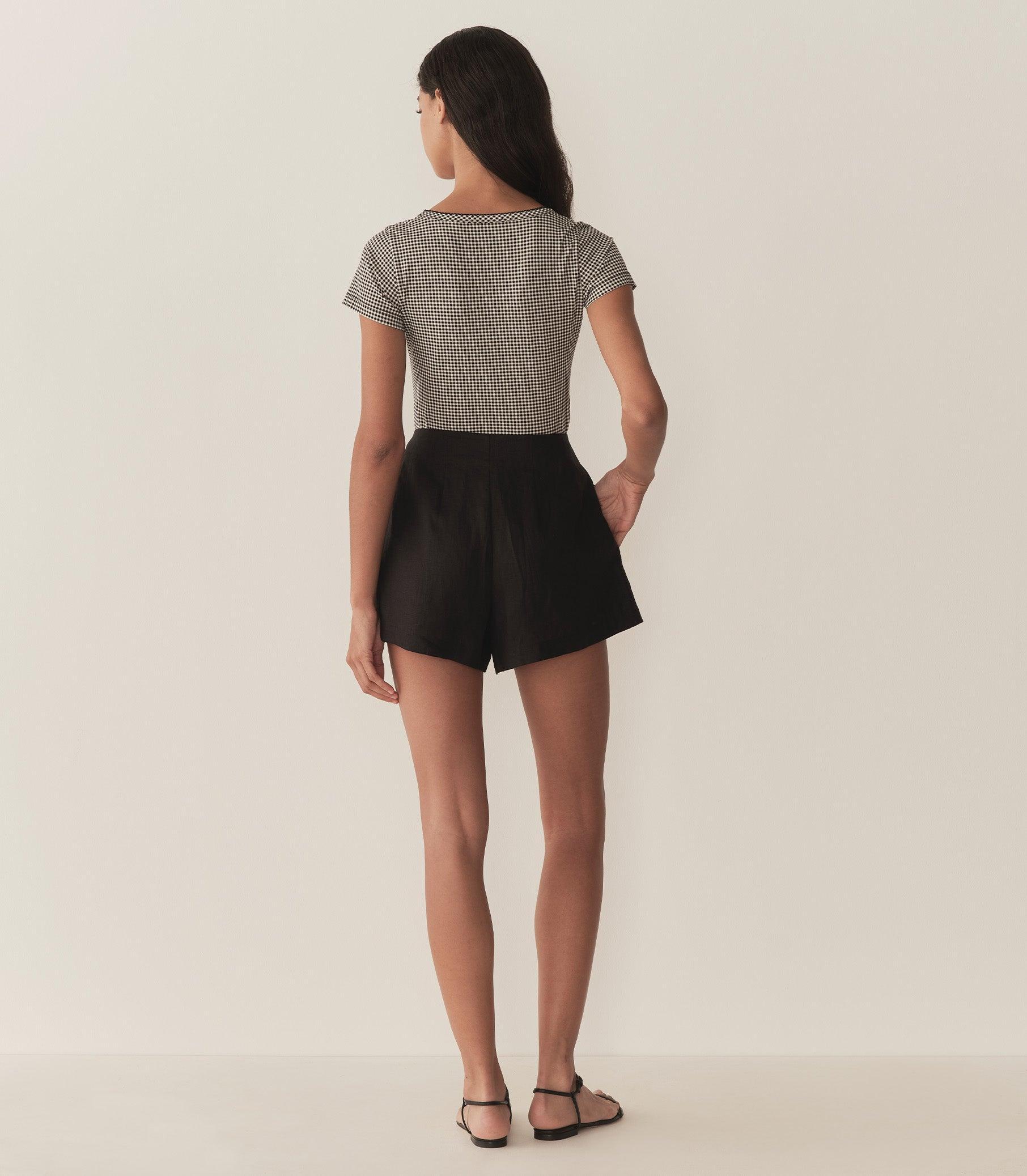 BRIGITTE TEE -- NOIR LA MADDALENA GINGHAM Product Image