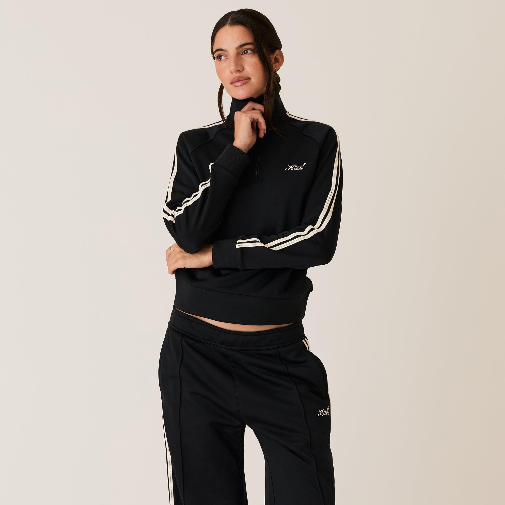 Kith Women Everly Tricot Track Quarter Zip - Black Female Product Image