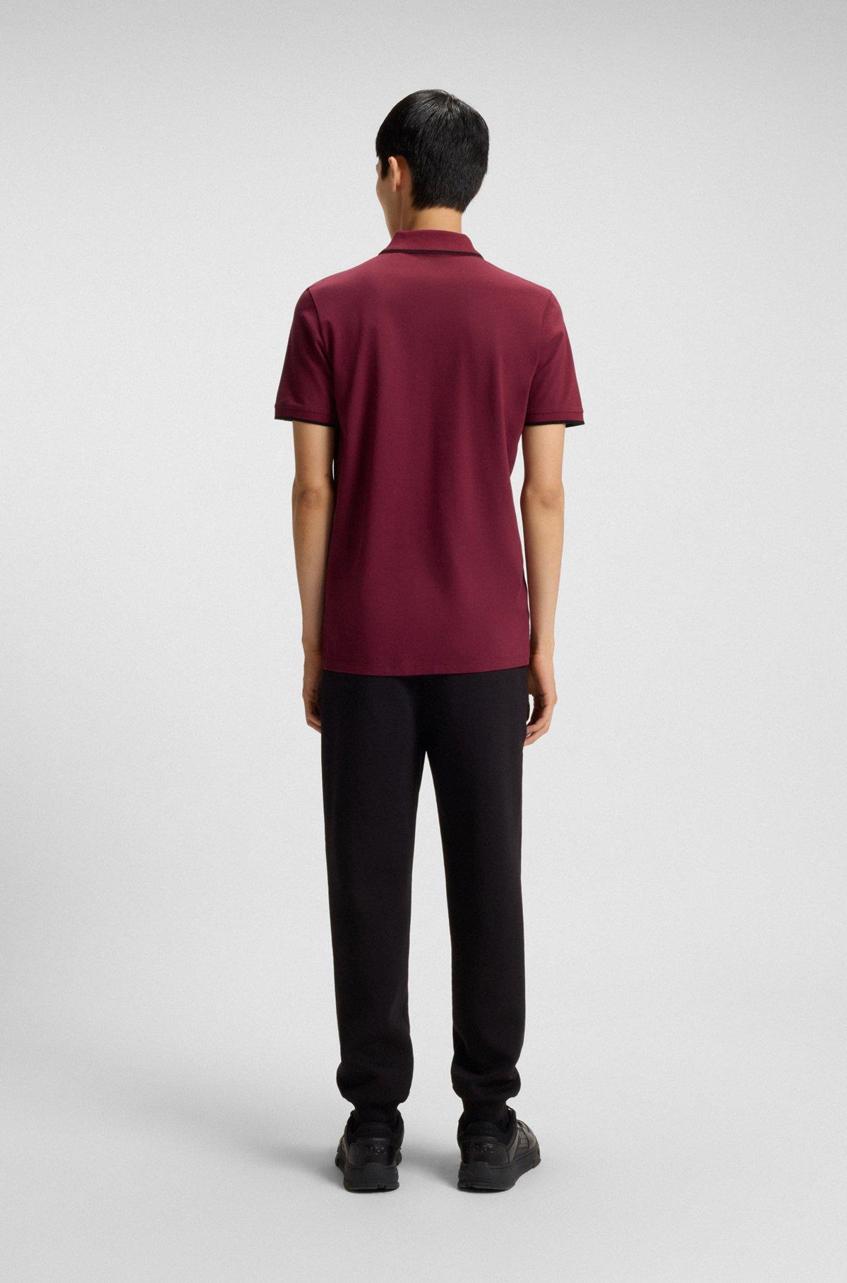 Stretch-cotton slim-fit polo shirt with printed logo Product Image